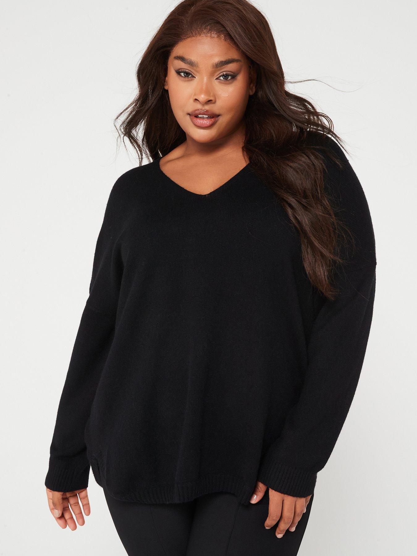 only-curve-margareta-long-sleeve-pullover-knit-black