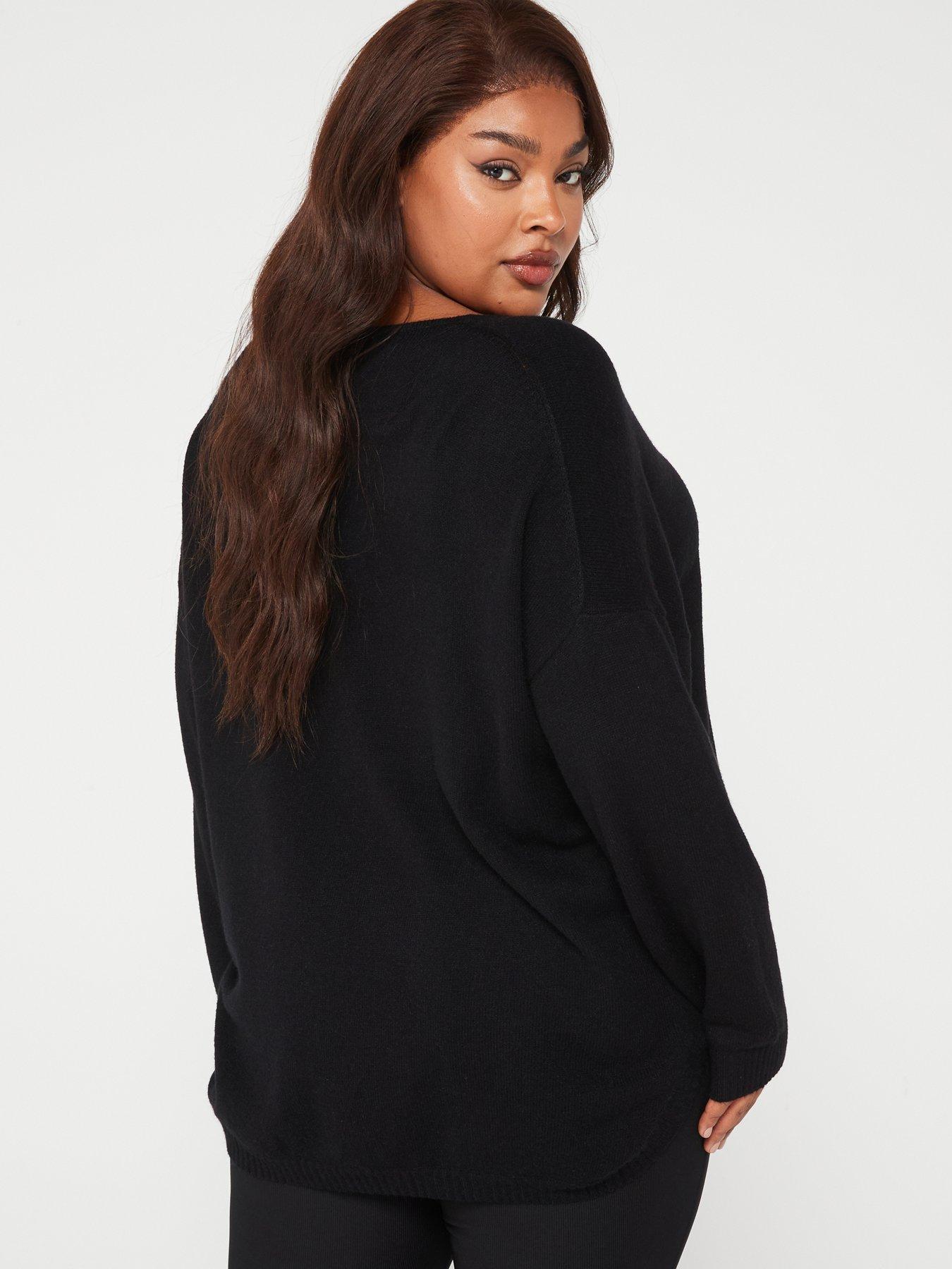 only-curve-margareta-long-sleeve-pullover-knit-blackstillFront