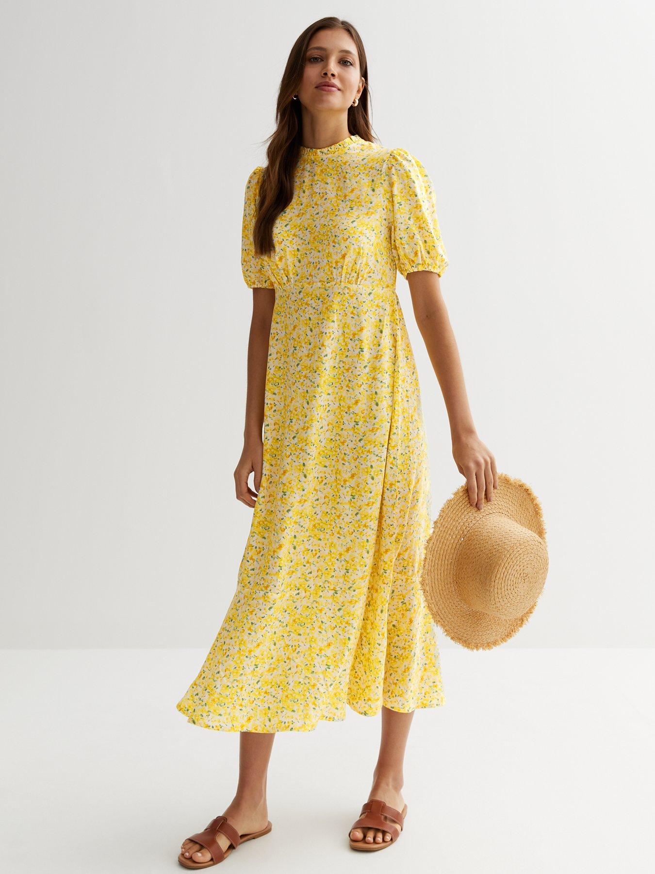 New look yellow sales midi dress