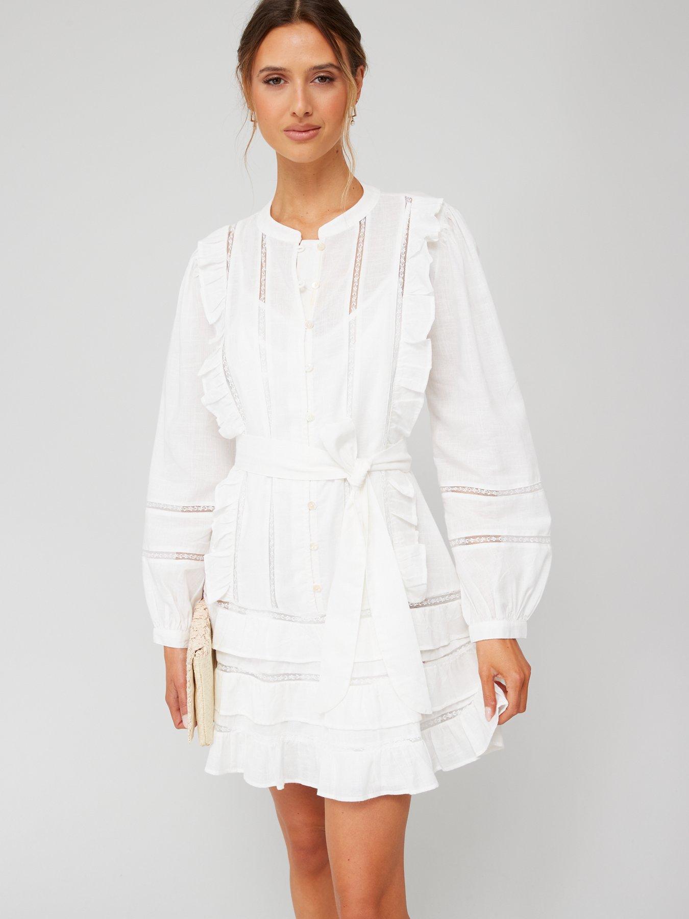 Mango white shop lace dress