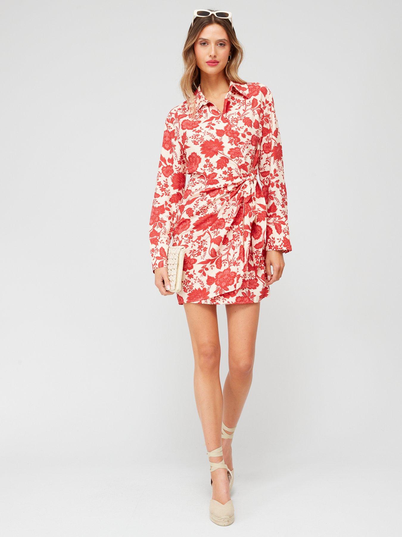 Mango floral store wrap dress