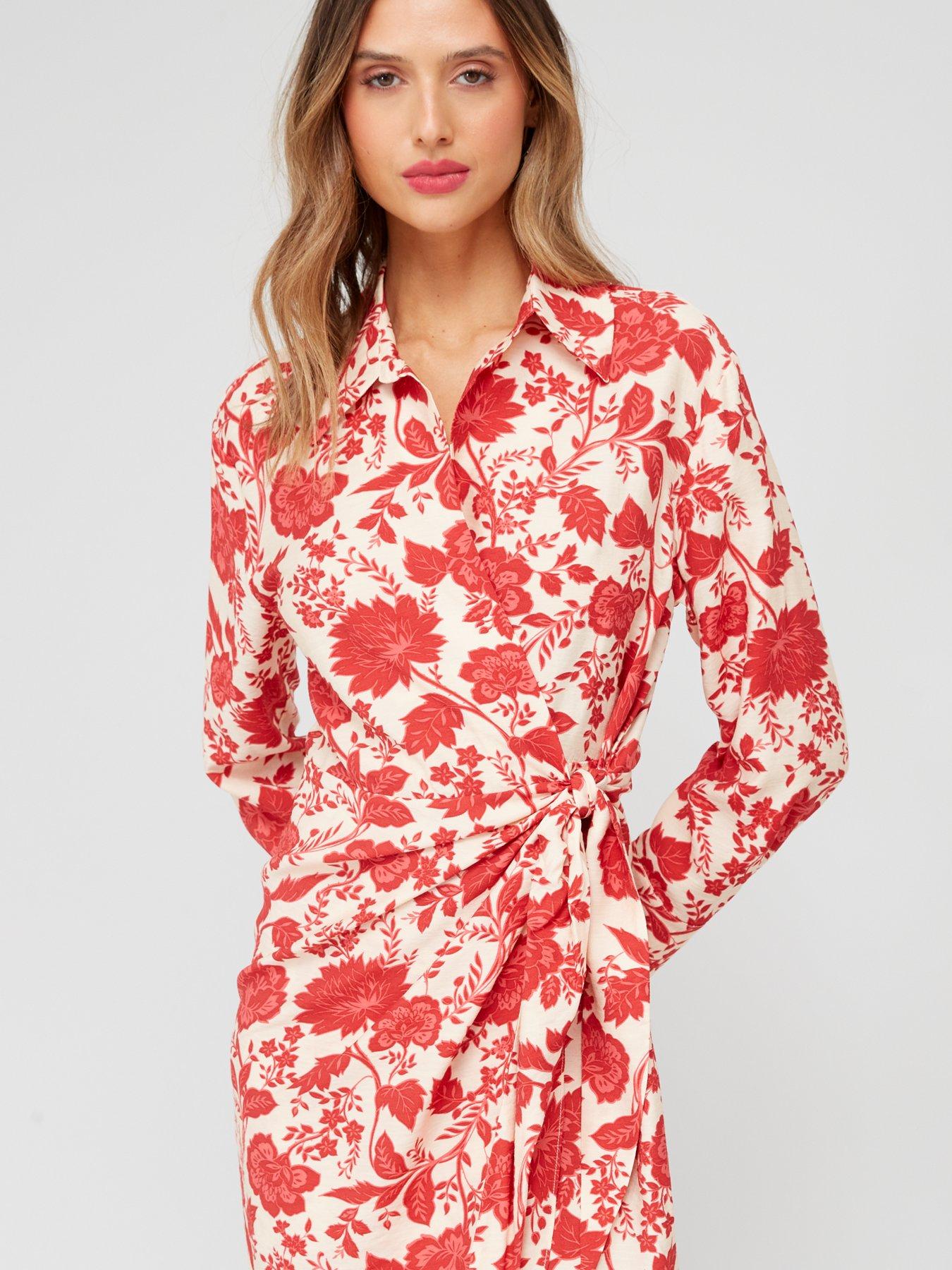 mango-floral-collar-wrap-dressoutfit