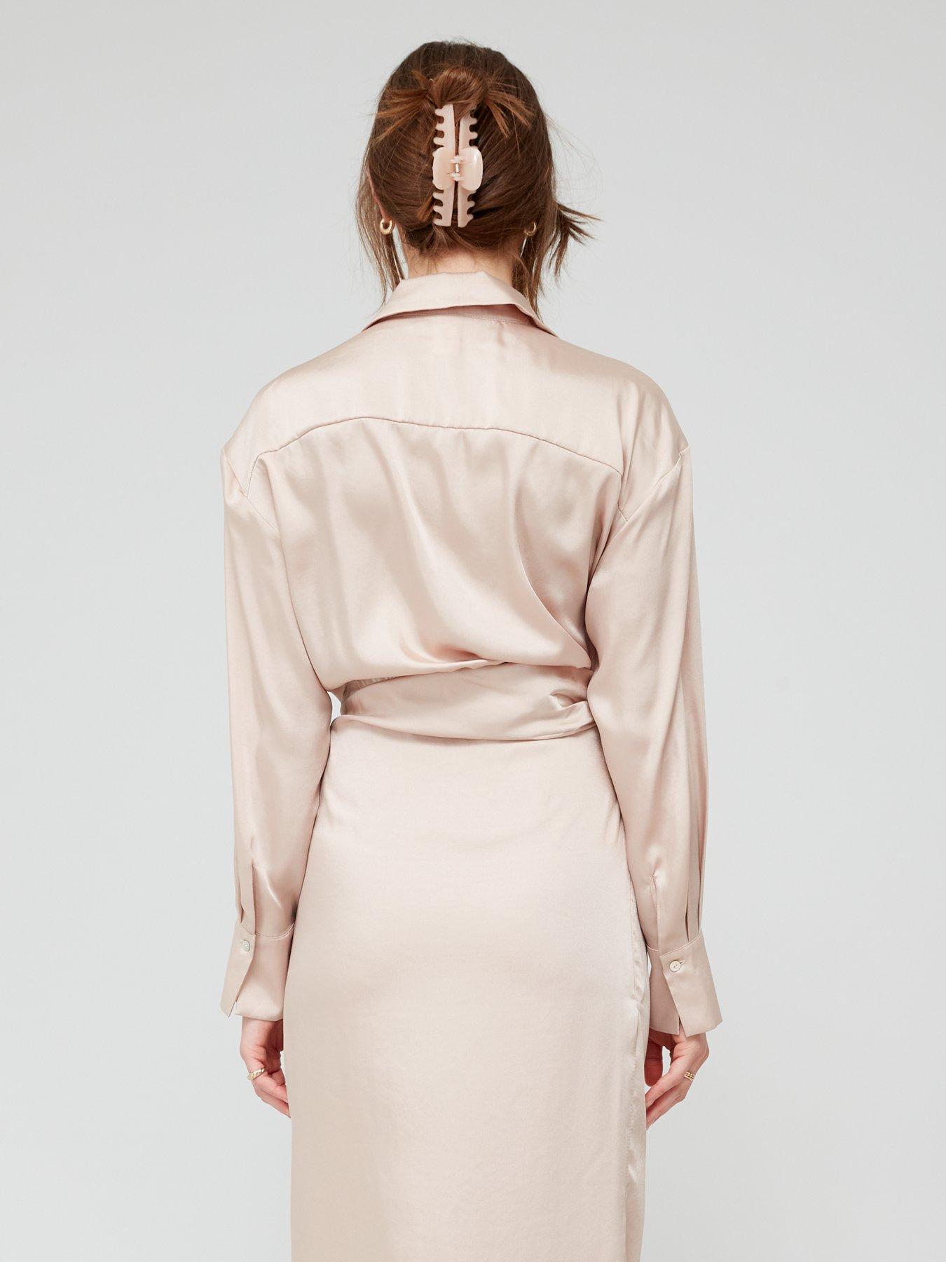 mango side slit satin dress Side-slit satin dress - Women