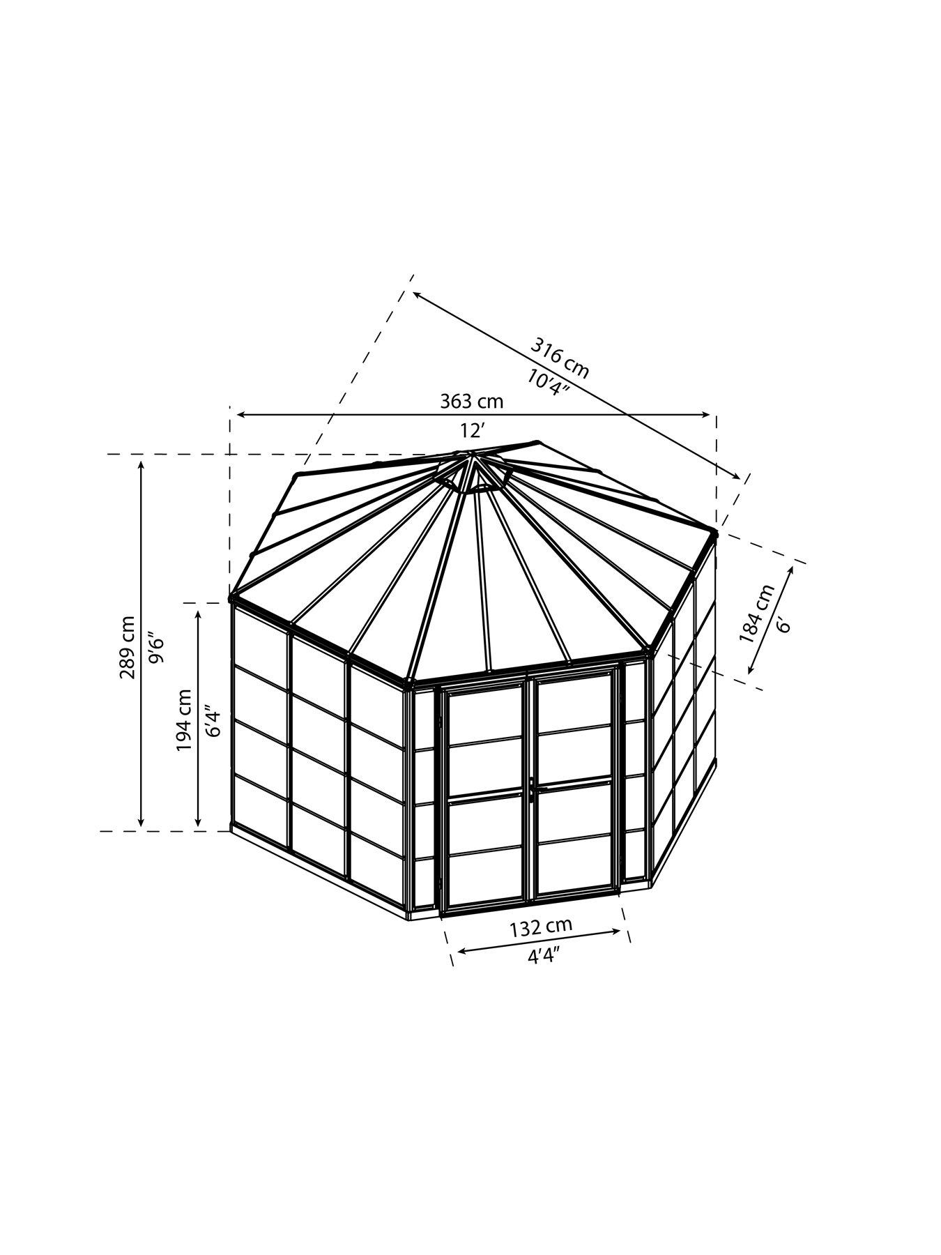 canopia-by-palram-oasis-hexagonalnbspgreenhousenbsp12ft-greydetail