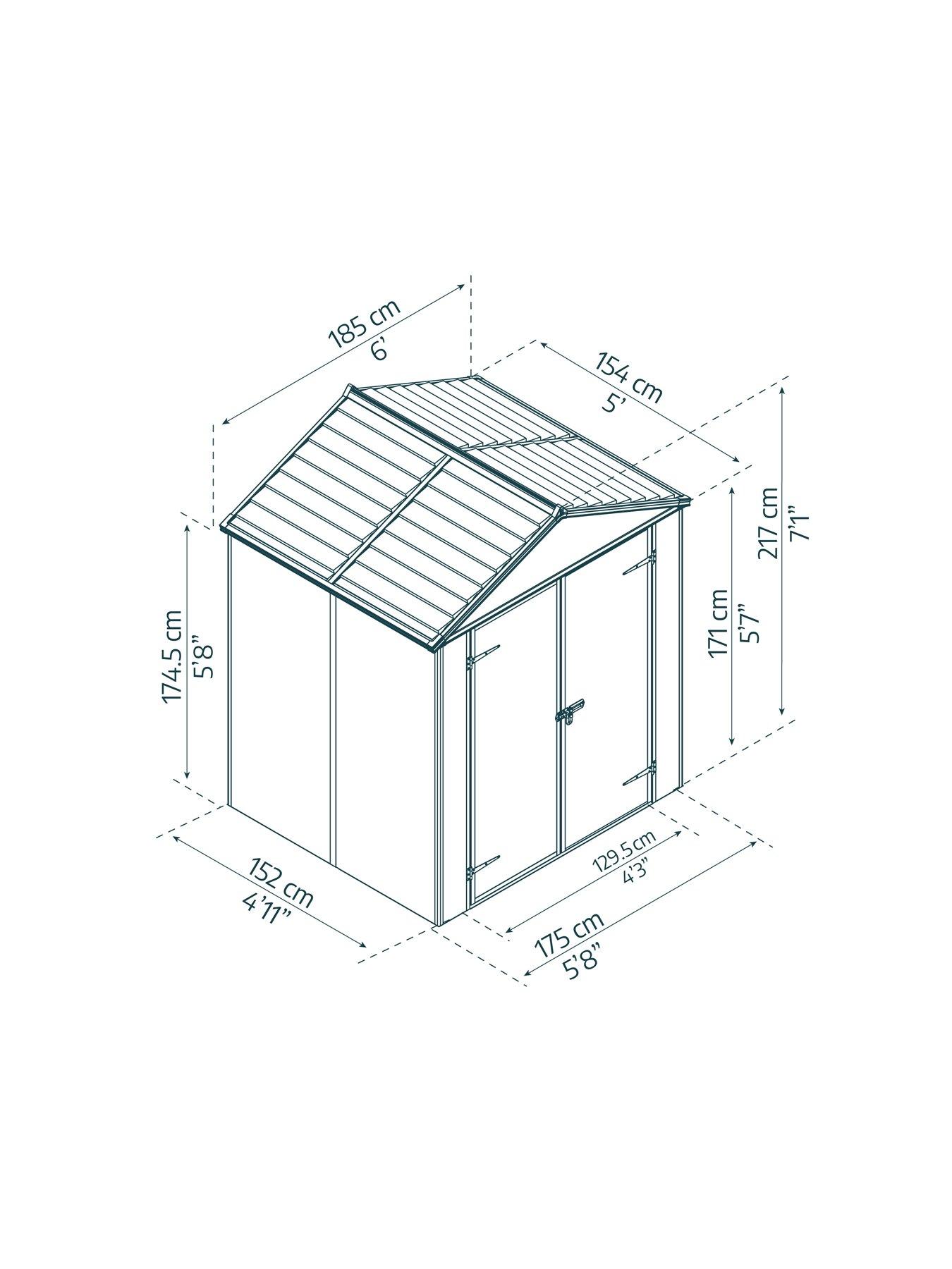 canopia-by-palram-rubicon-shed-6-x-5ft-dark-greydetail