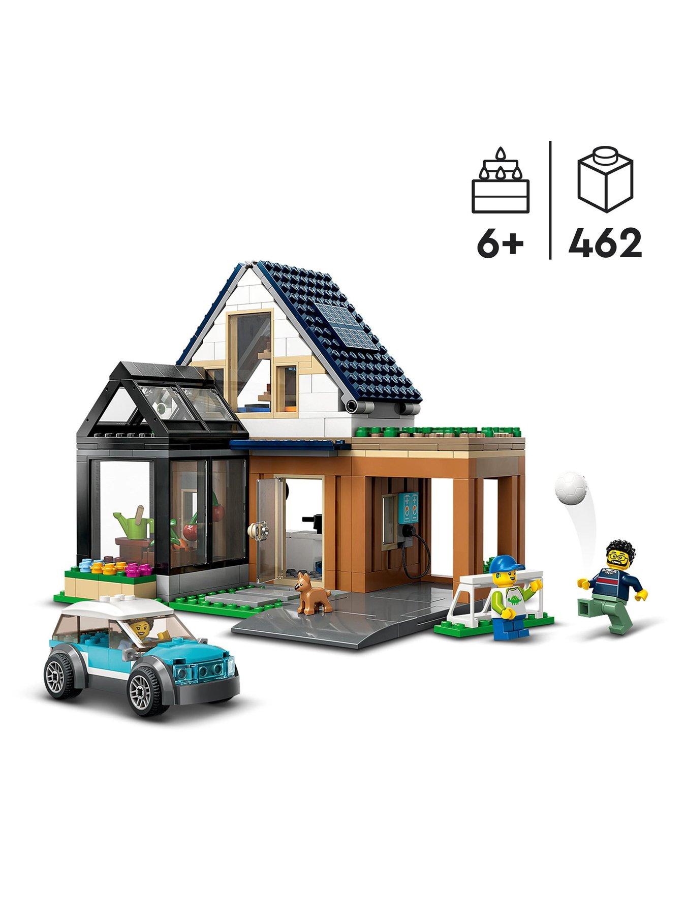  LEGO My City Family House and Electric Car 60398 Building Toy  Set, Includes a Kitchen, 2 Bedrooms, Greenhouse, Solar Panels Plus 3  Minifigures and a Puppy, Gift Idea for Ages 6+ 