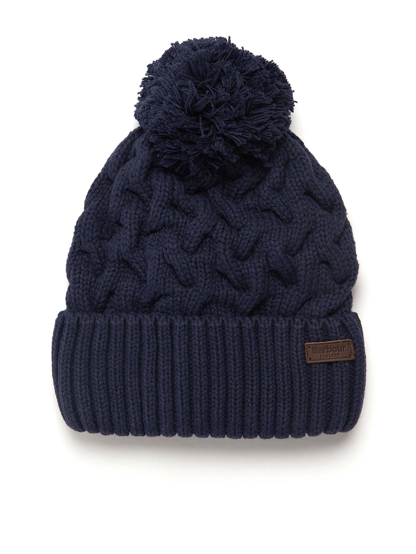 barbour-barbour-gainford-cable-beanie-hat-navyfront