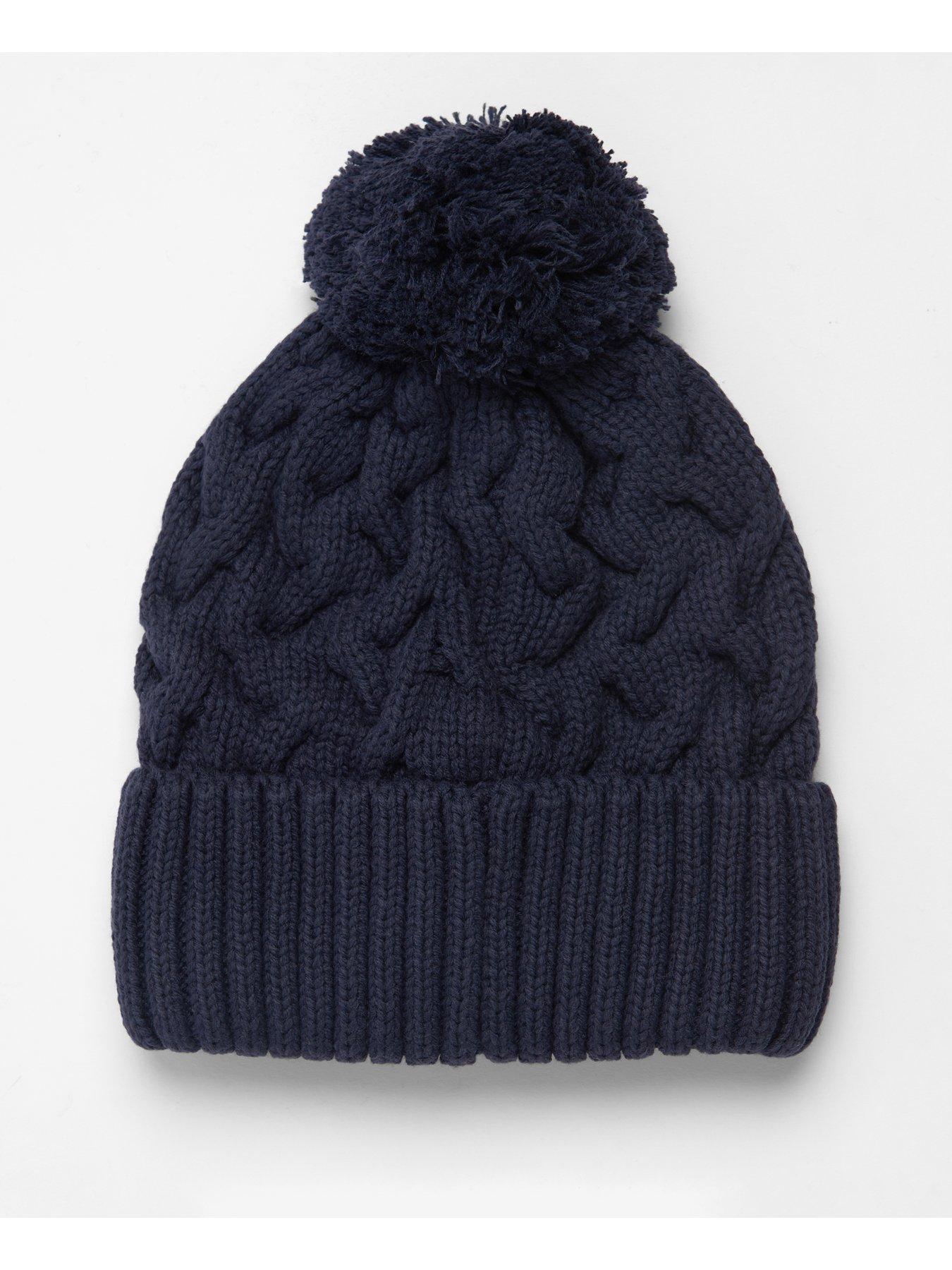 barbour-barbour-gainford-cable-beanie-hat-navystillFront