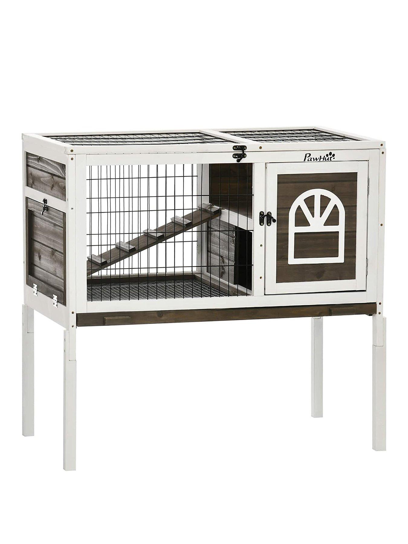 undefined Wooden Indoor Rabbit/Guinea Pig Hutch with Openable Roof