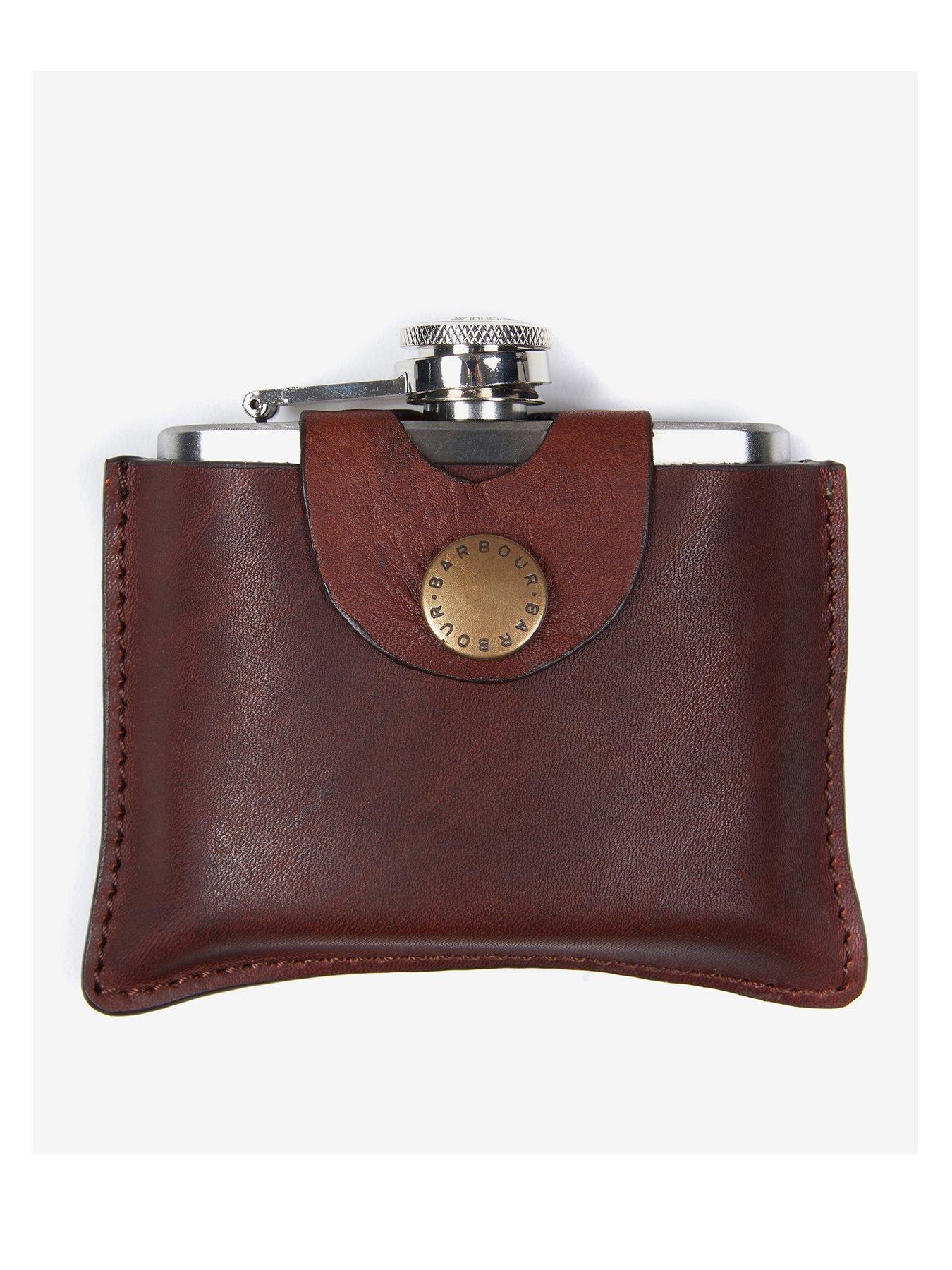 barbour-barbour-4oz-hinged-hip-flask-brown