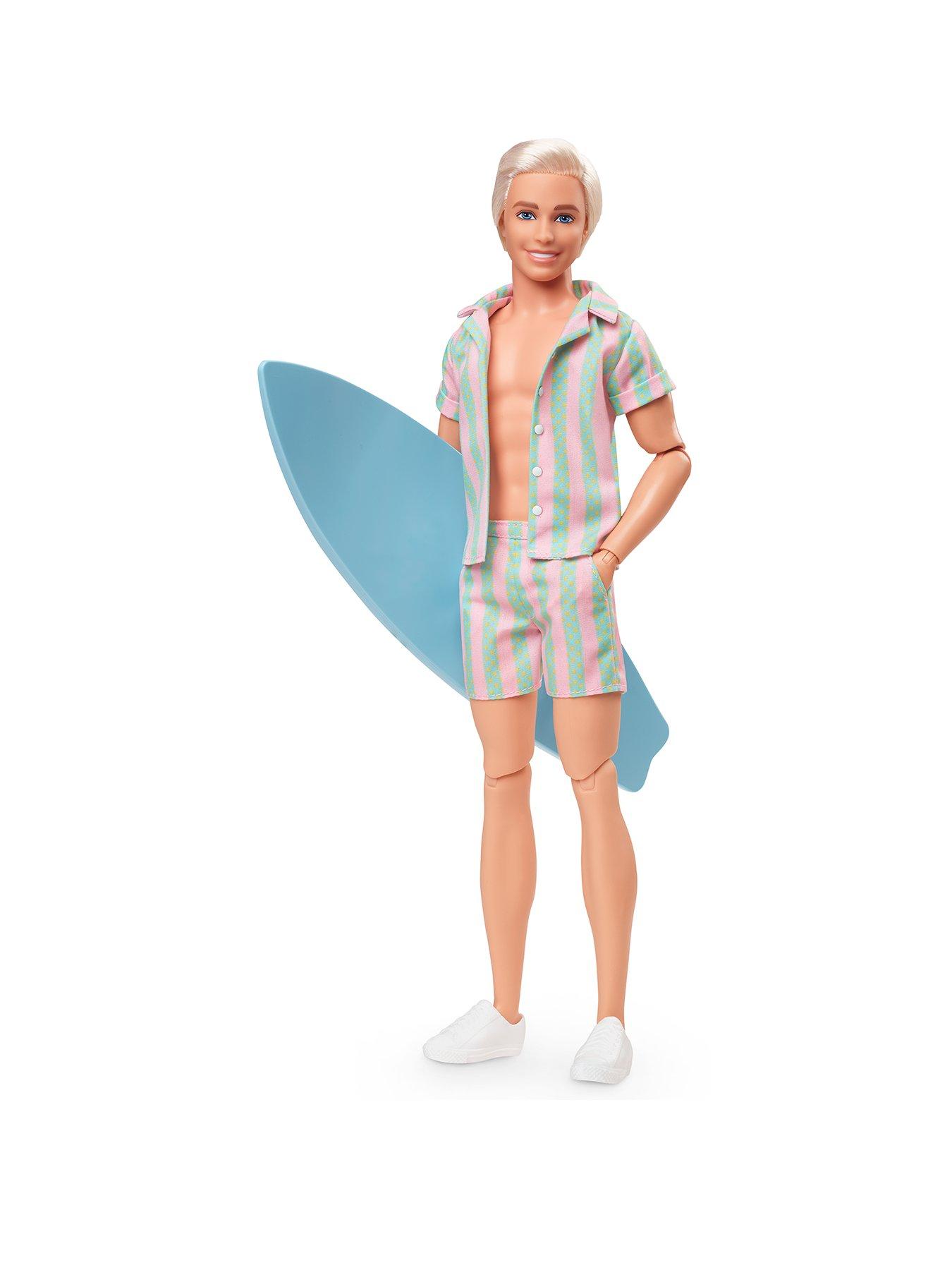 barbie-the-movie-ken-doll-in-pastel-stripes-beach-outfit