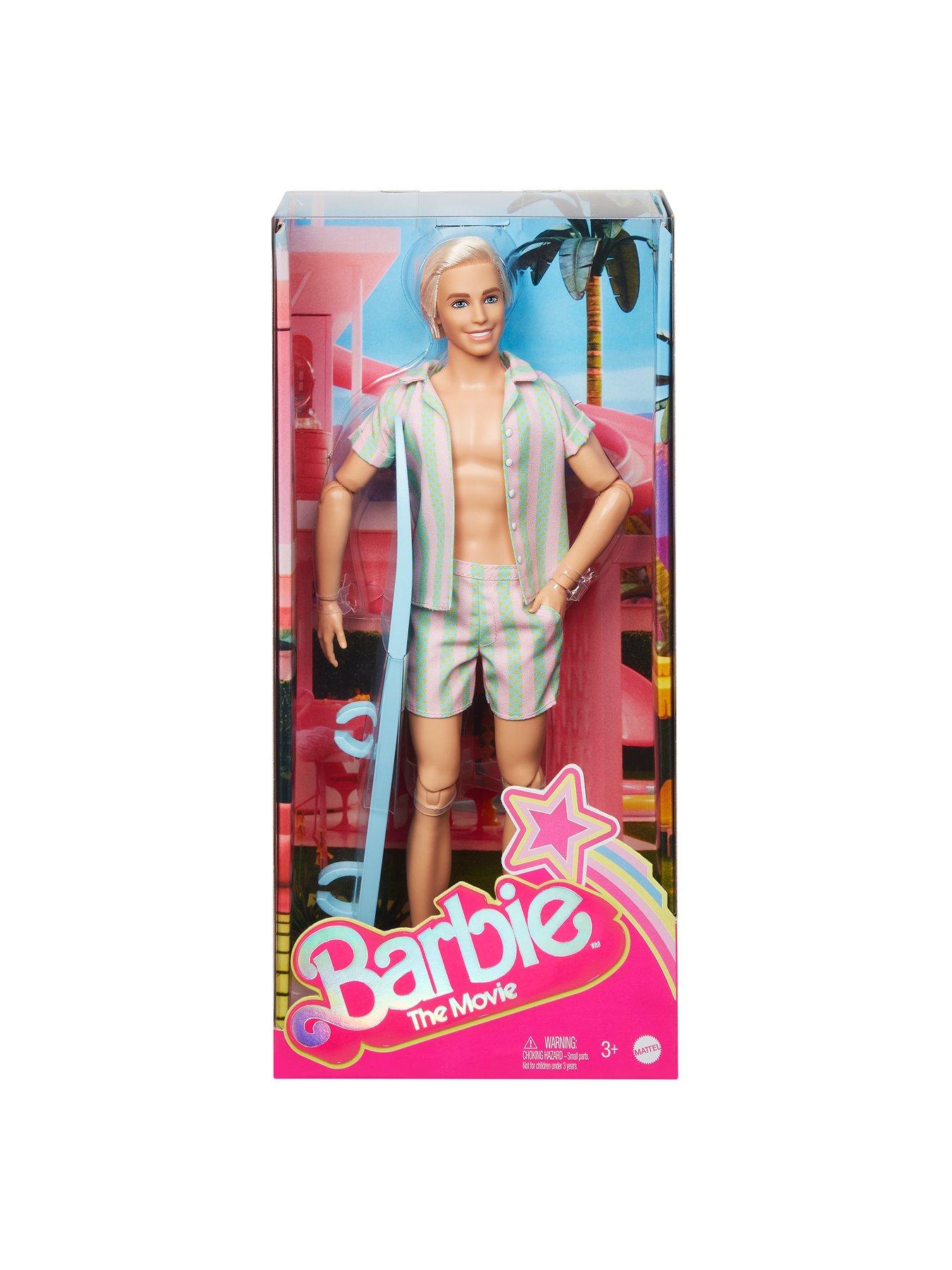 Barbie The Movie: Ken Doll in Pastel Stripes Beach Outfit Very