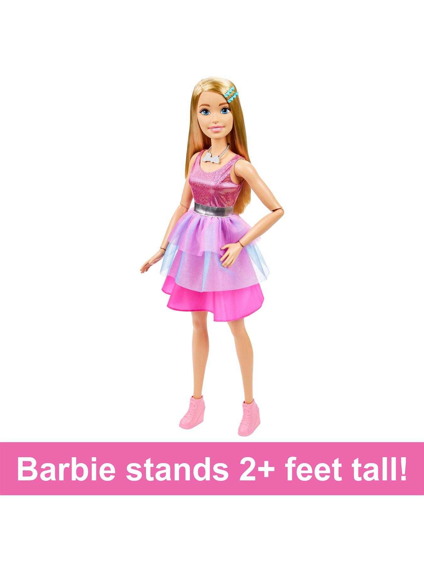 barbie-large-doll-28ins-tall-with-blonde-hair-and-shimmery-pink-dressdetail