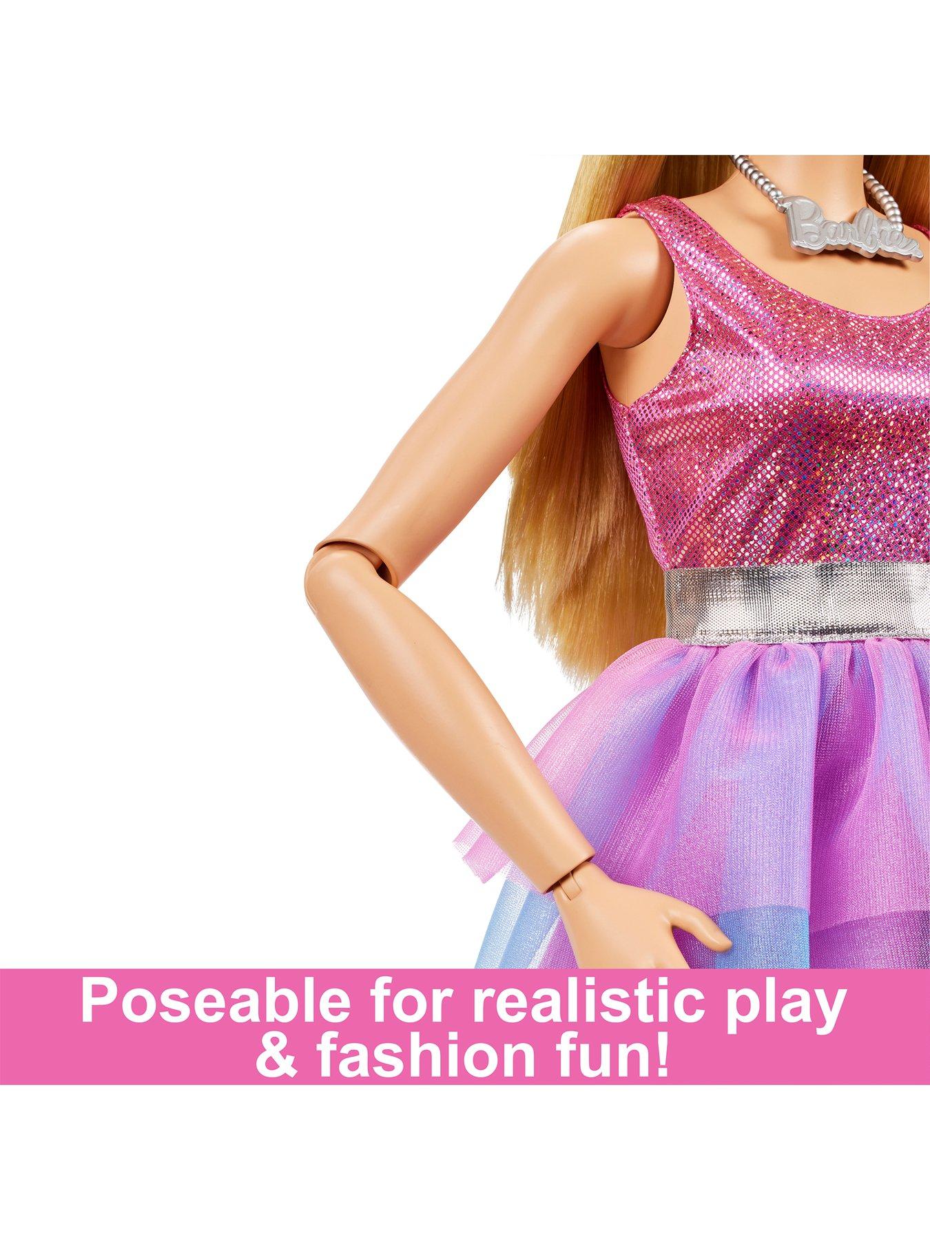 Image 5 of 7 of Barbie Large Doll, 28ins tall, with blonde hair and shimmery pink dress