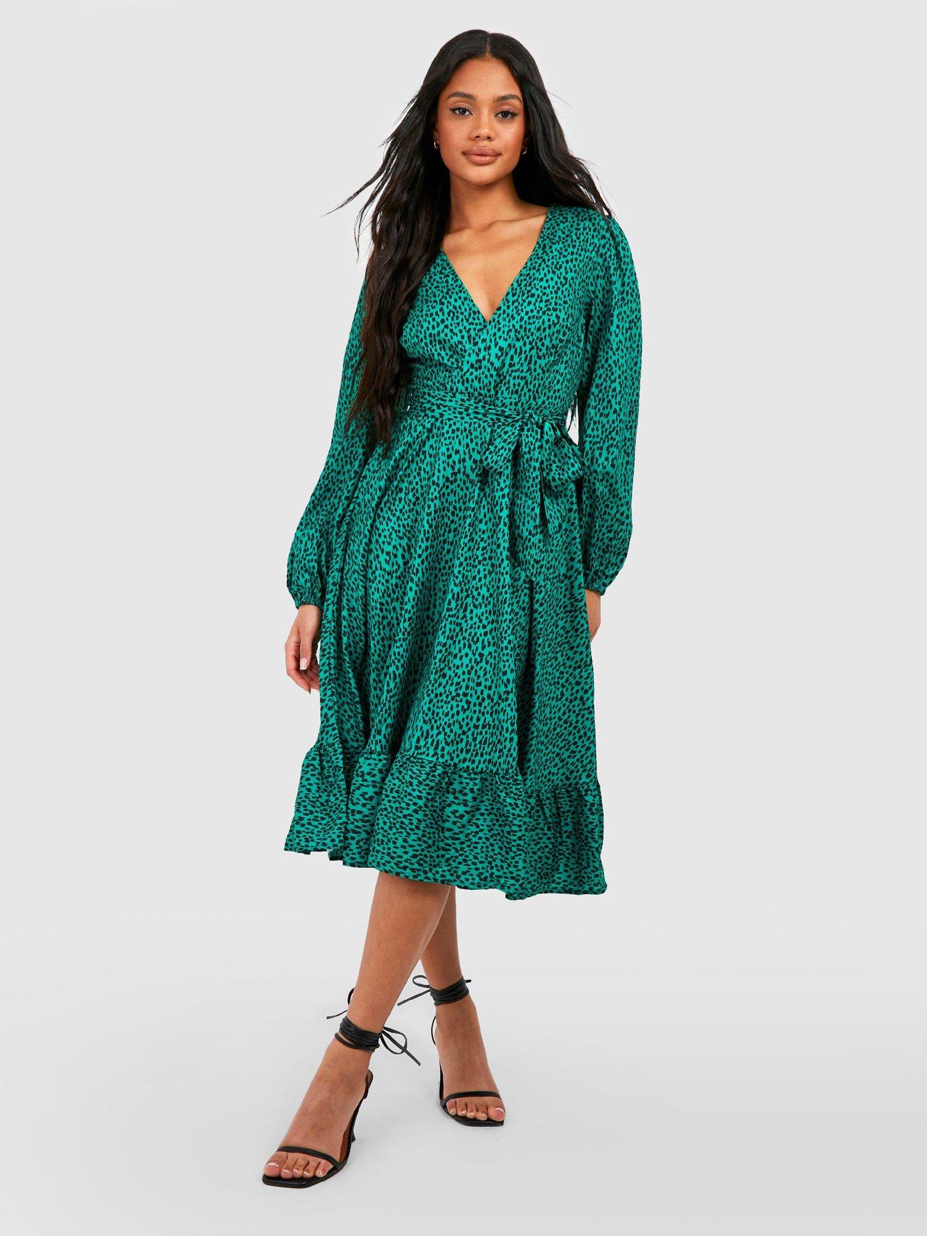 Midi wrap hotsell ruffle dress