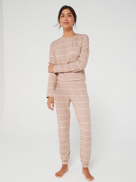 v-by-very-stripped-marl-jogger-pyjama-set-with-pocket-detail