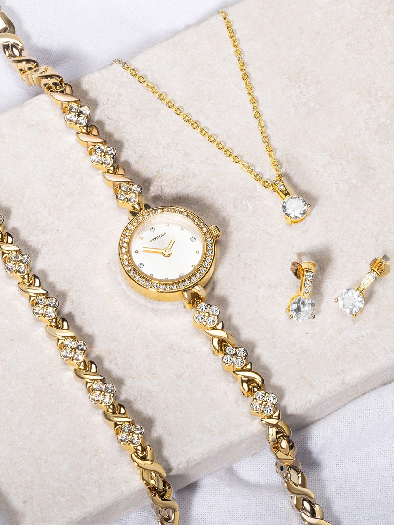sekonda-womens-gold-alloy-bracelet-watch-with-silver-dial-gift-set