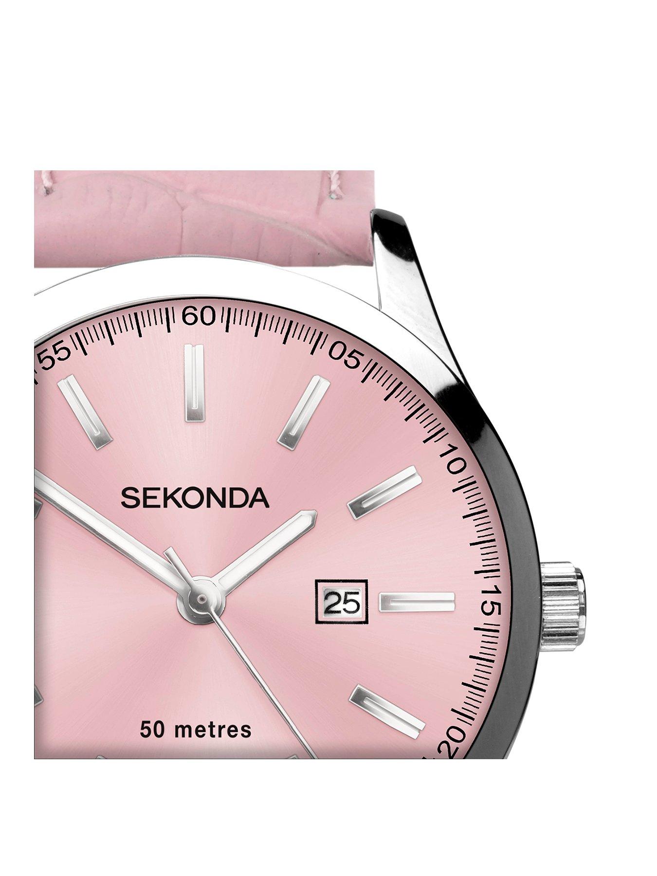 Sekonda Womens Taylor Light Pink Strap with Light Pink Dial Analogue ...