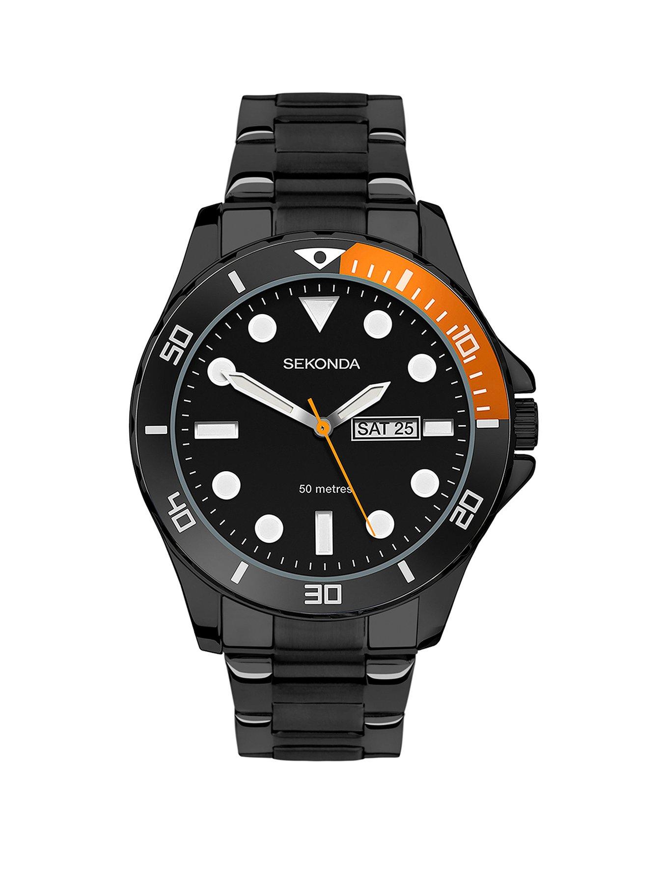 sekonda-mens-black-stainless-steel-analogue-watch