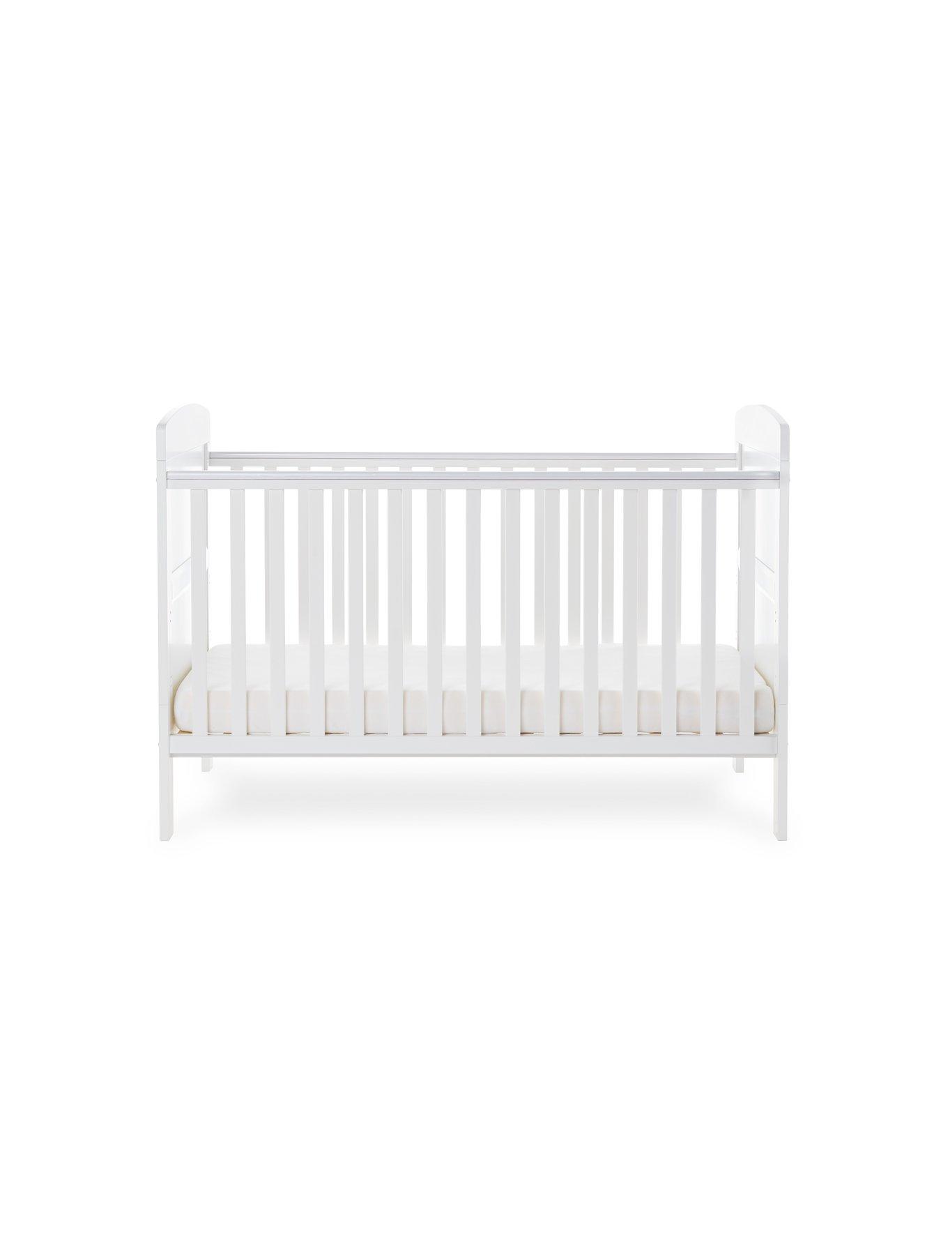Image 5 of 7 of Obaby Grace Cot Bed, Cot Top Changer + Fibre Mattress - White