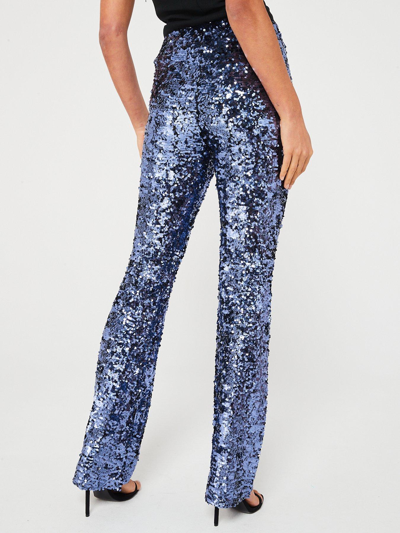 Sparkly flare trousers sales