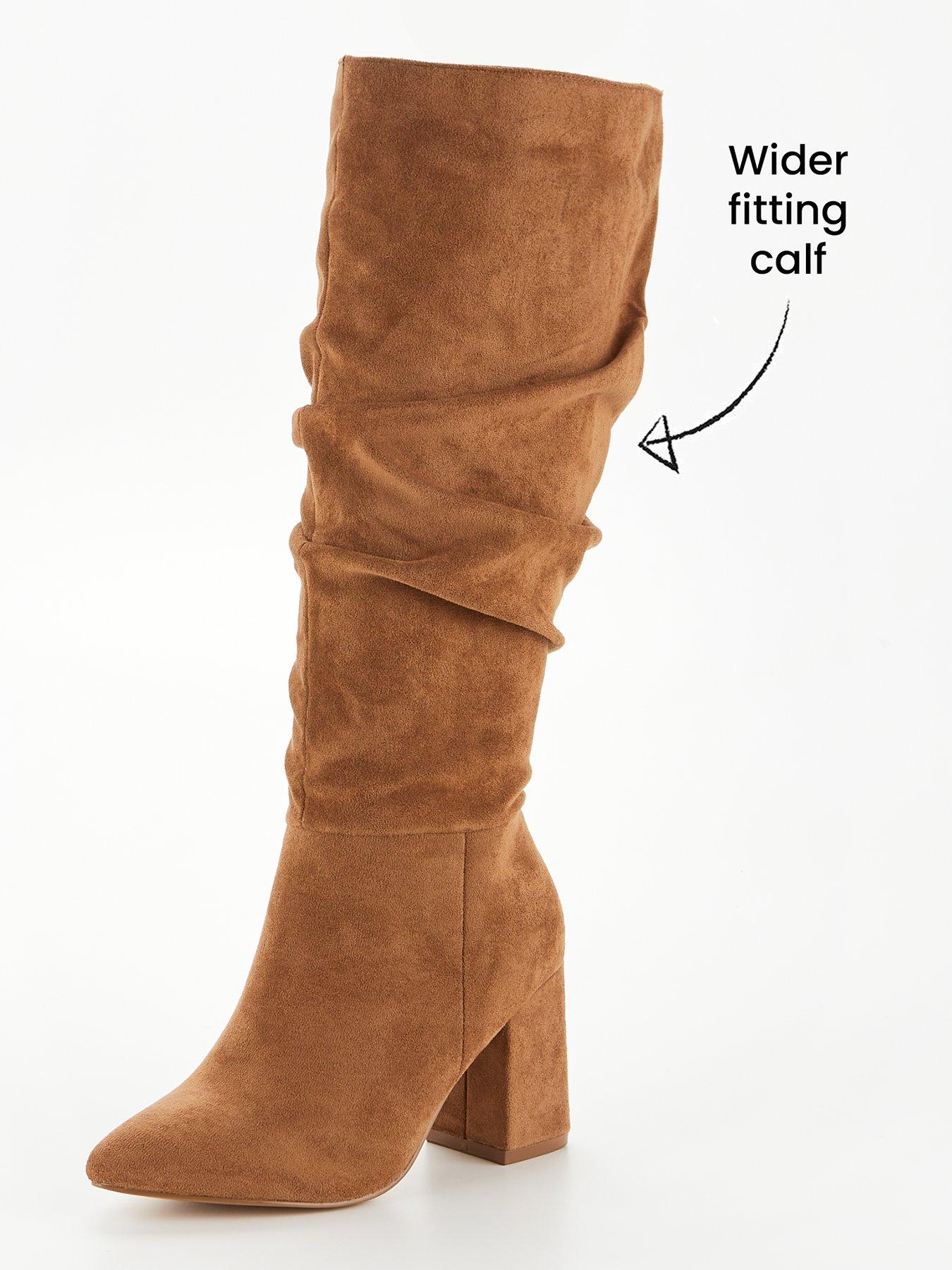 Tan wide hot sale fit boots