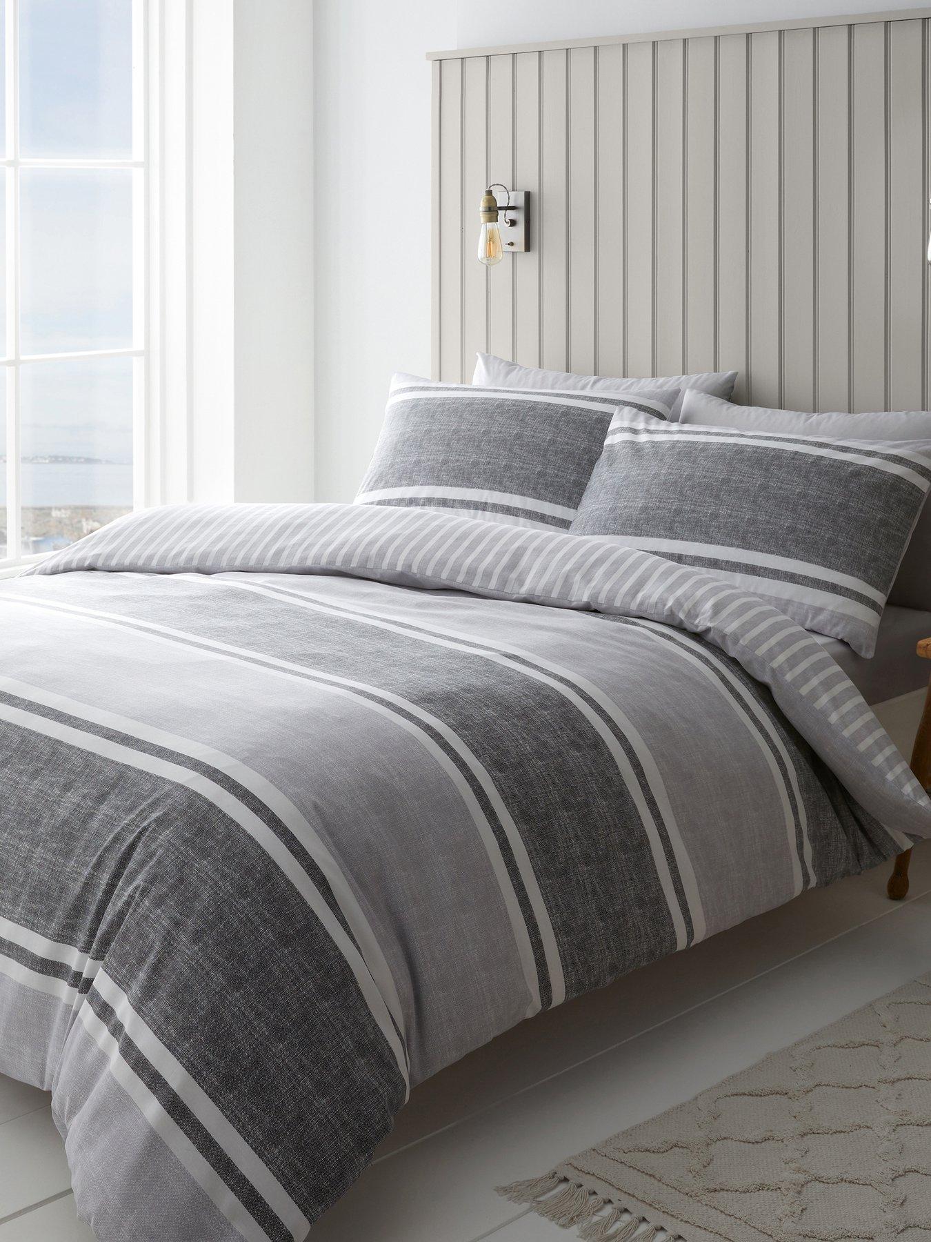 catherine-lansfield-textured-banded-stripe-duvet-covernbspset-charcoal