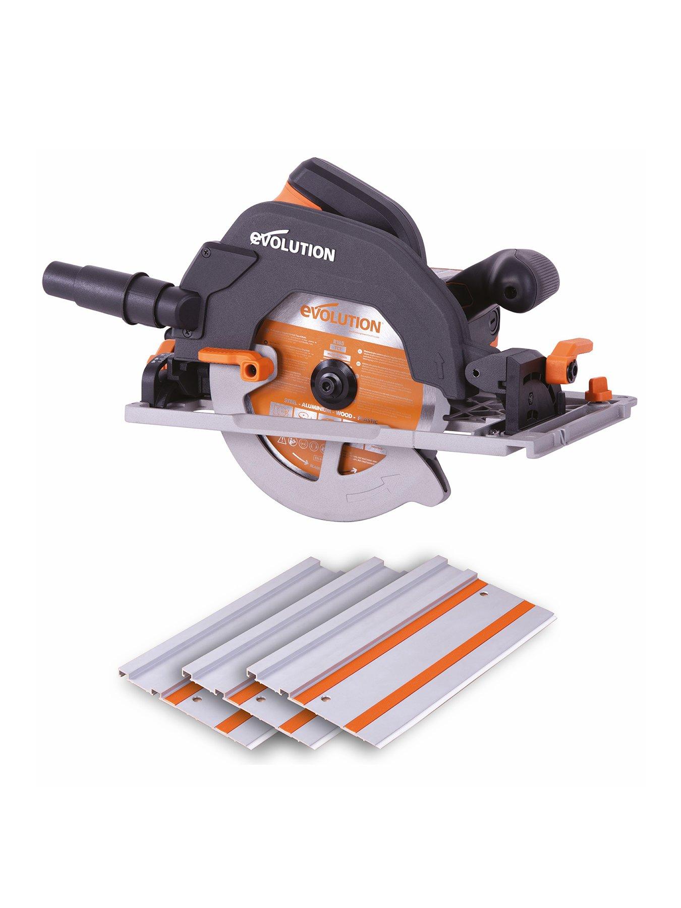Image of EVOLUTION Evolution R185CCSX 185mm Multi-Material Circular Saw  &  Track (Combination Pack)