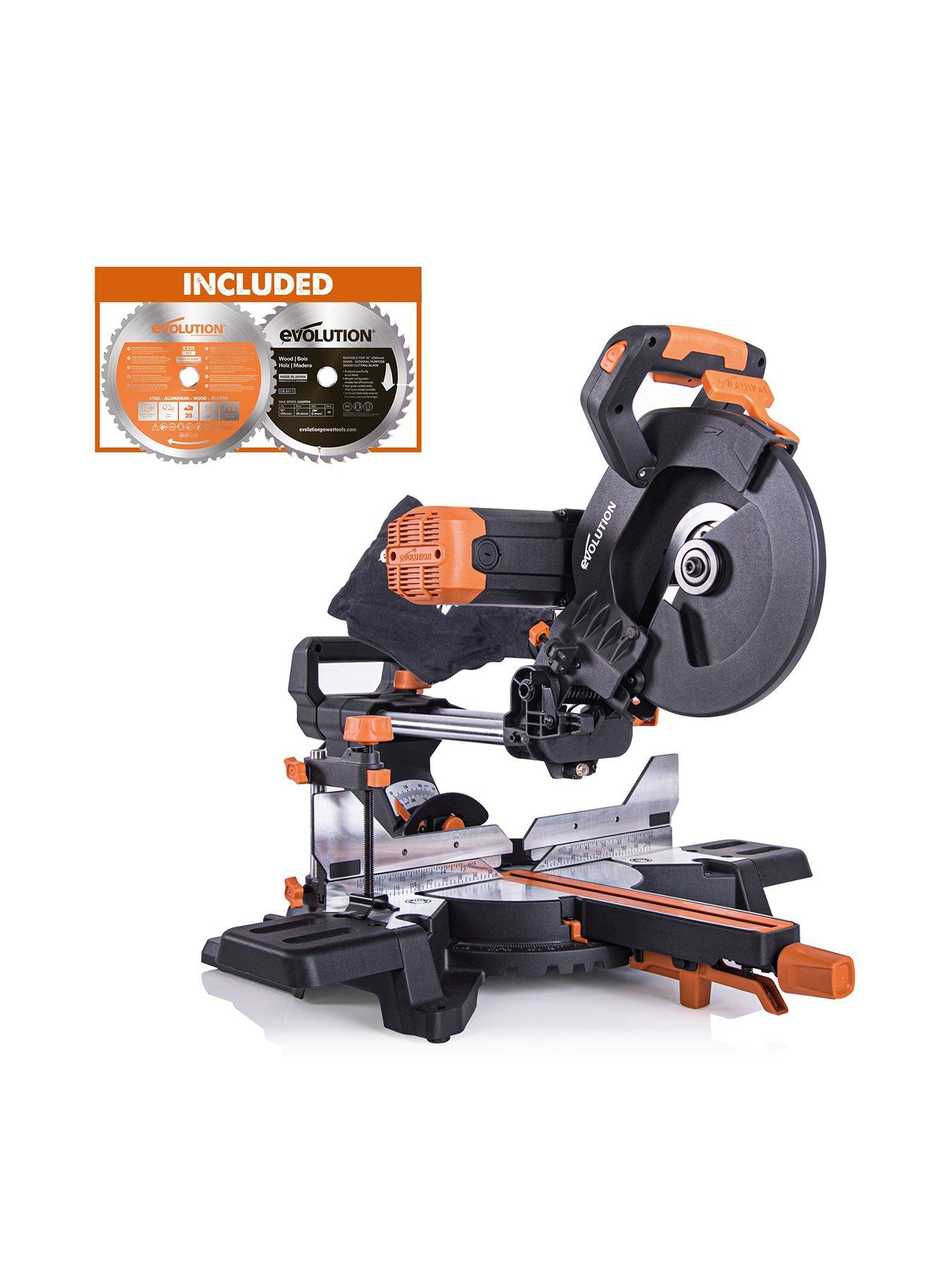 EVOLUTION Evolution R255SMS-DB+ Pro-Pack 255mm Multi-Material Double Bevel  Sliding Mitre Saw Very Ireland