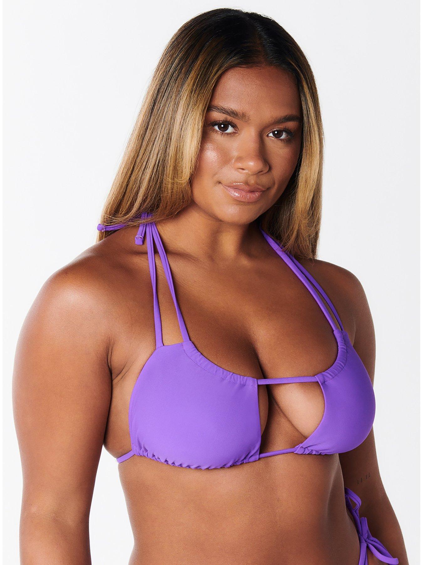 Paros cut out bikini top, Purple