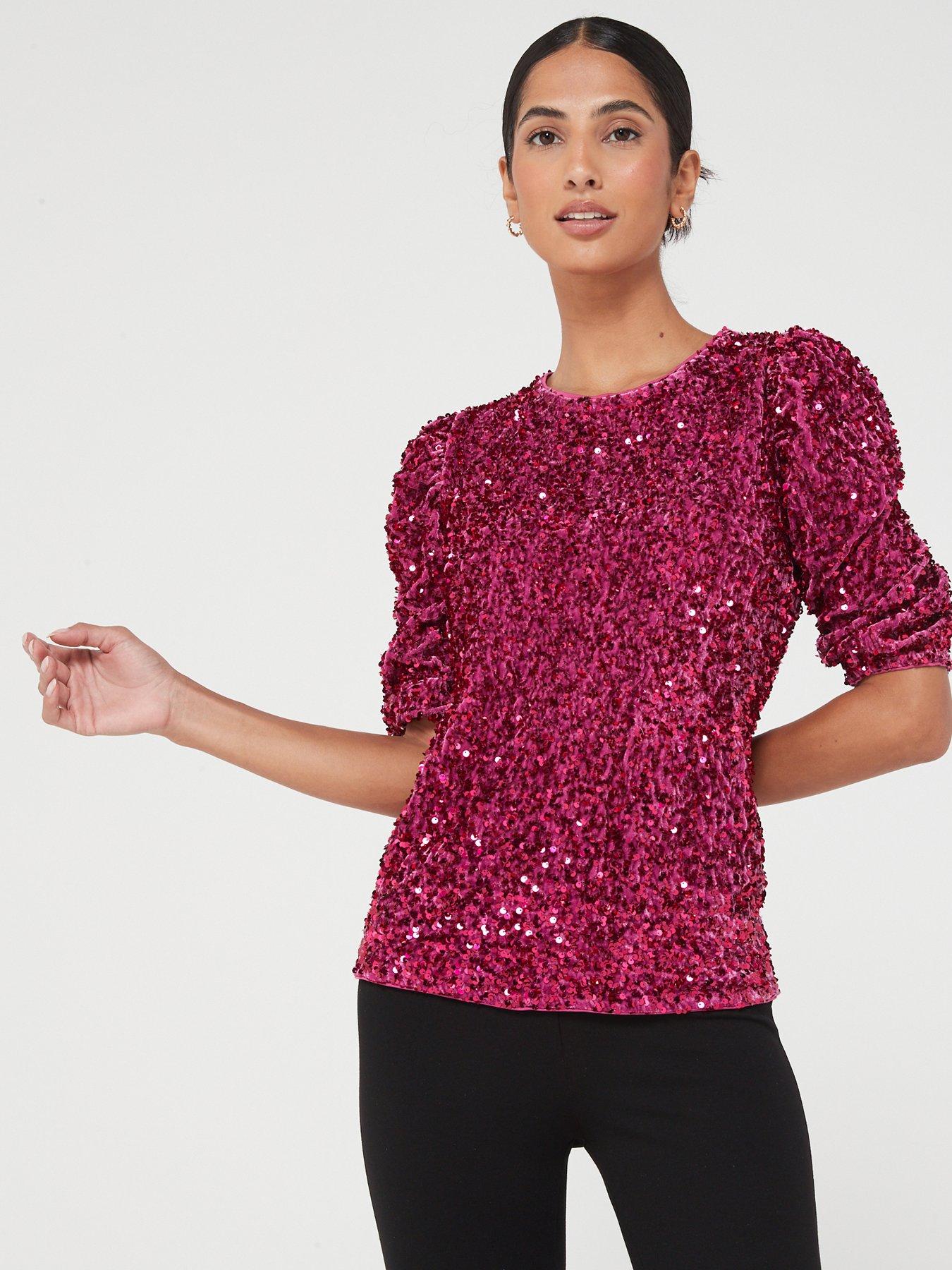 V by cheap very sequin top