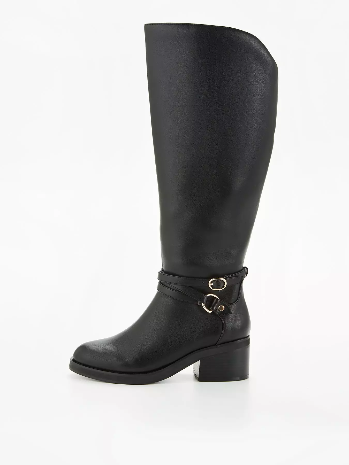 Women's White Round Block Heel Knee High Boots - Size 9