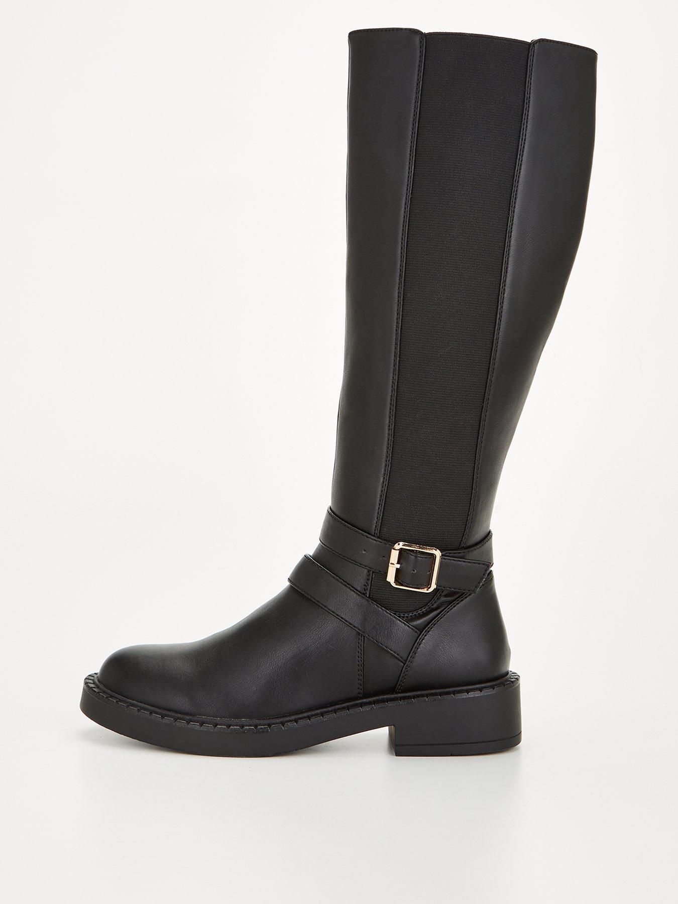 Elastic knee clearance high boots