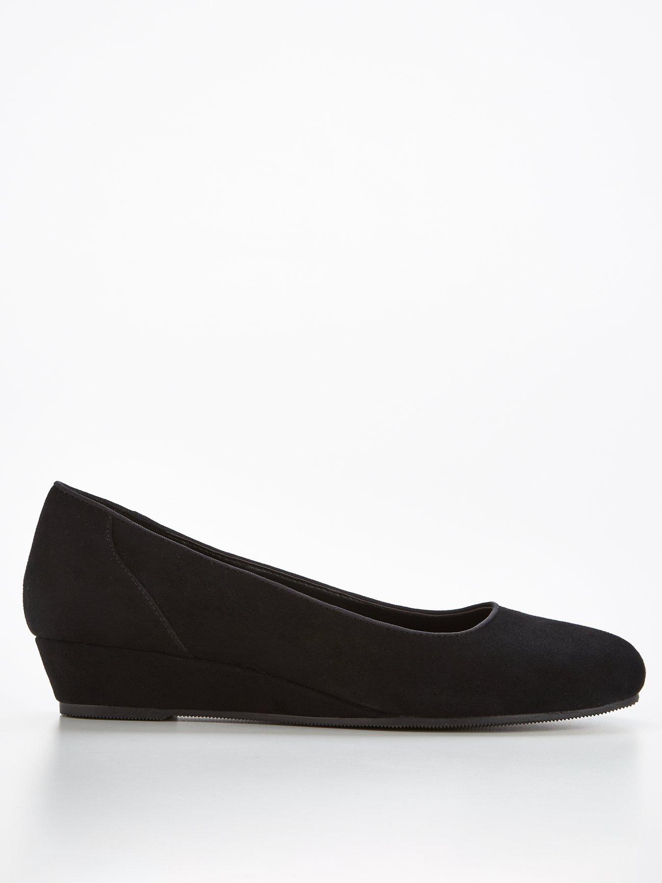 Black wedge shoes uk best sale