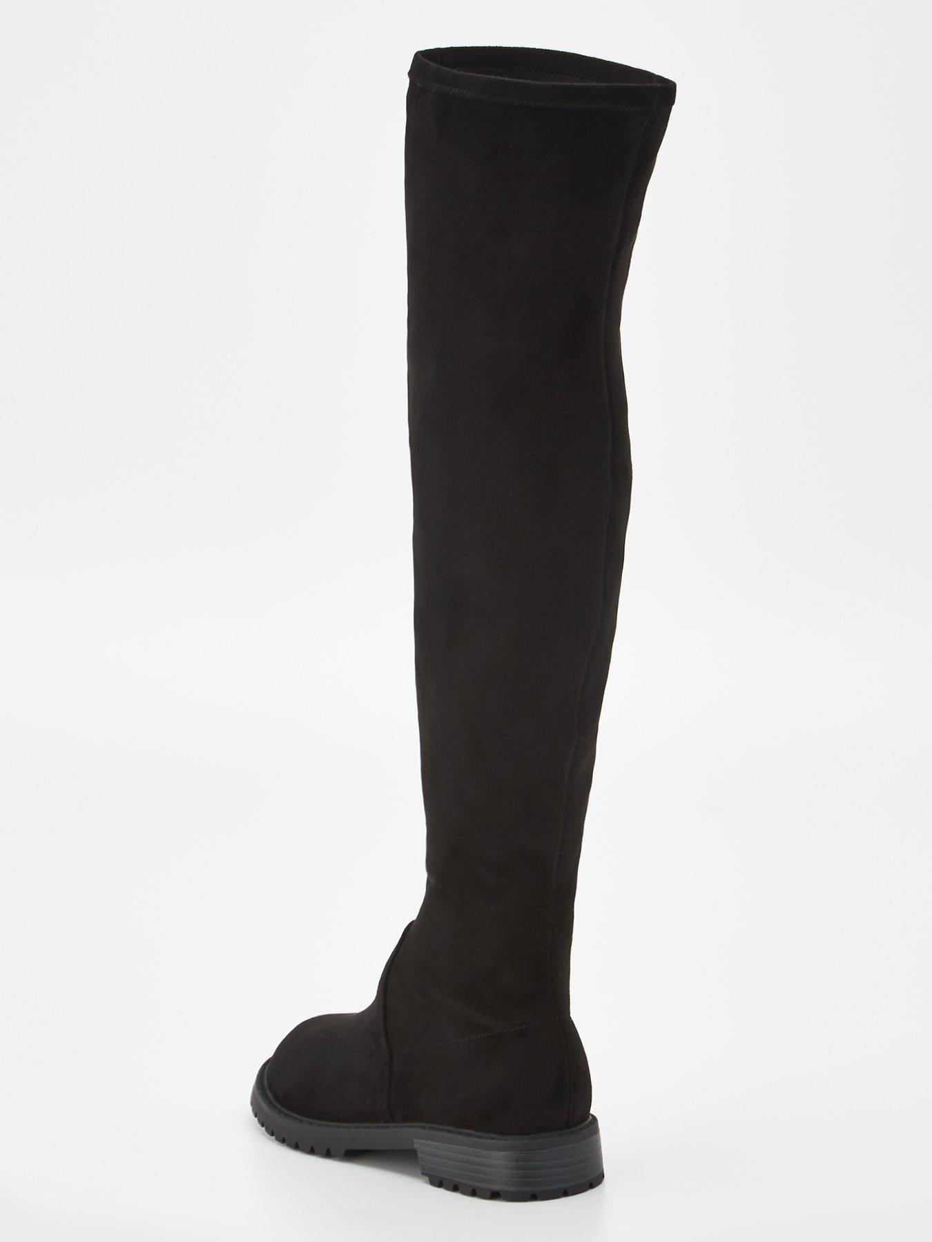 everyday-wide-fit-over-the-knee-stretch-back-boot-blackstillFront