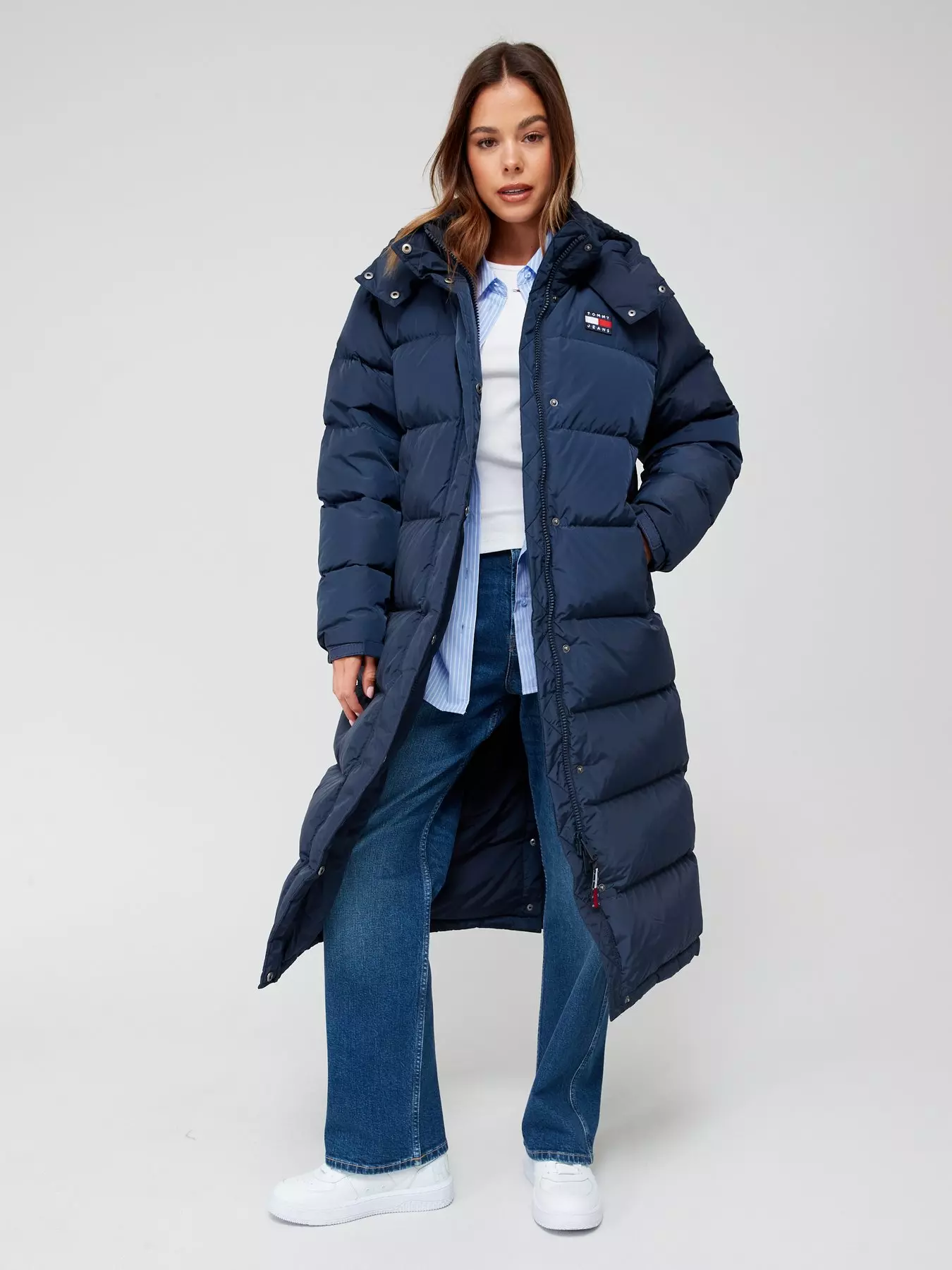 Tommy Jeans Alaska Padded Longline Coat - Red