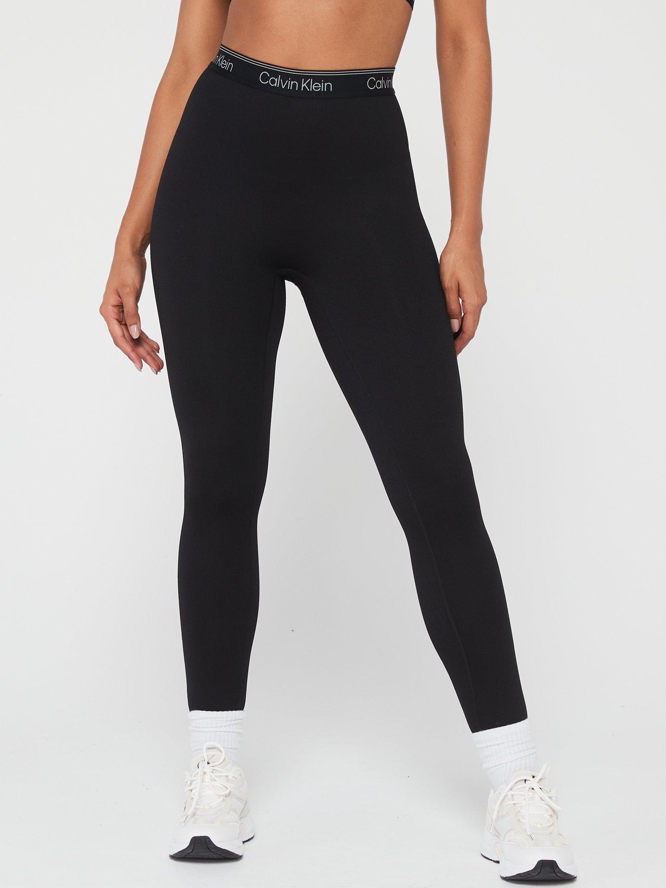Calvin Klein Performance Women's Logo High Waisted 7/8 Tights / Leggings -  Black