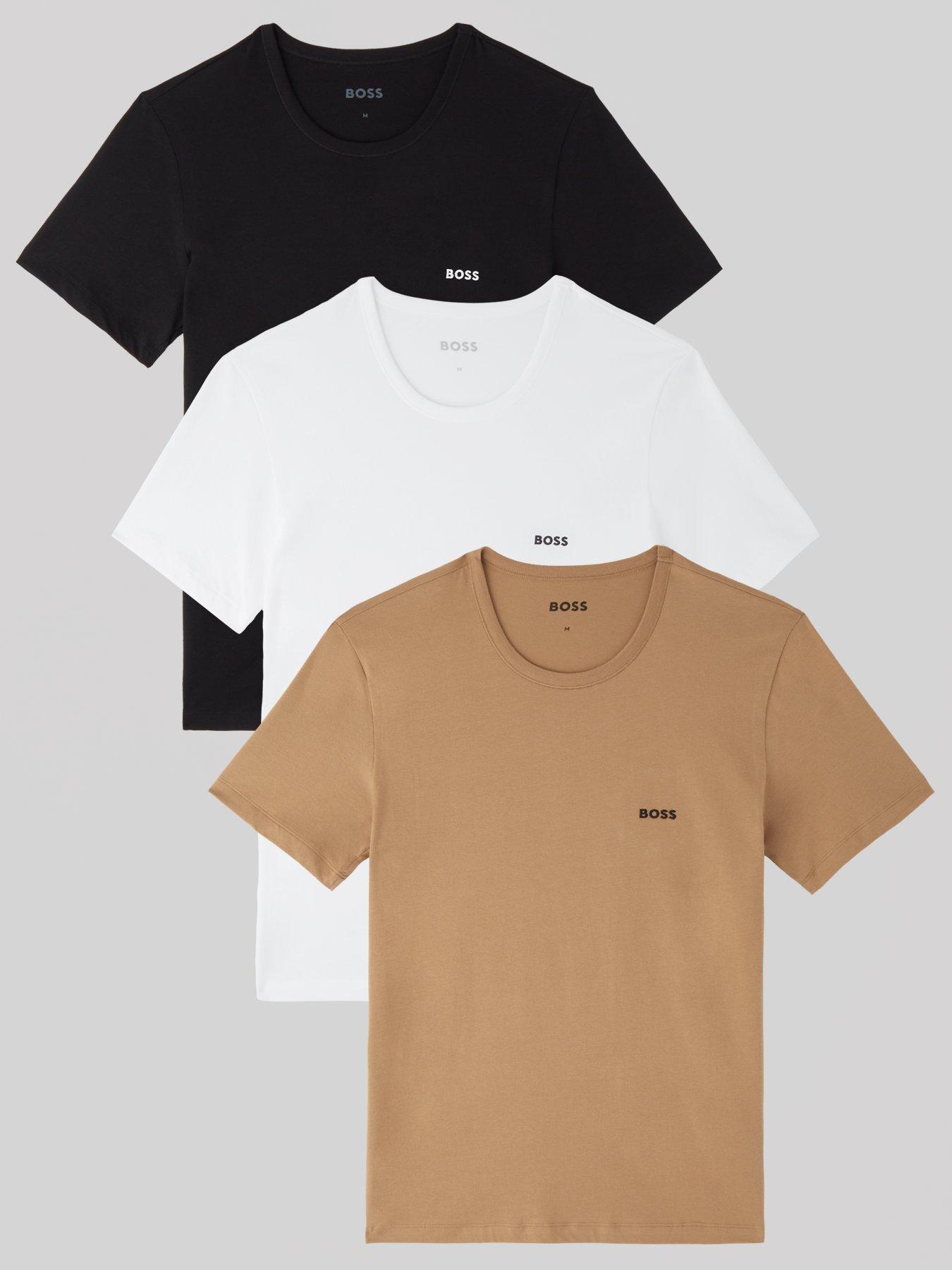 Image 1 of 7 of BOSS Mens 3 Pack Crew Neck Short Sleeve T-Shirts - Multi