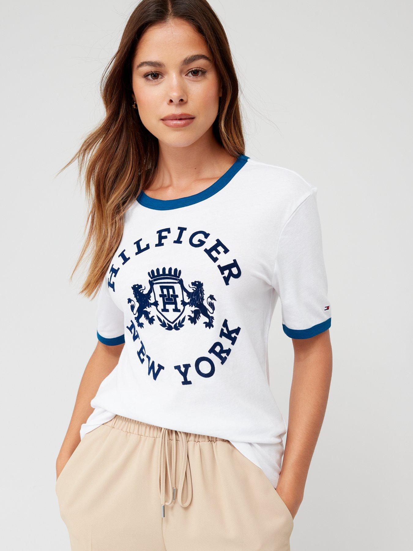 Tommy Hilfiger Varsity Logo Flock T-Shirt - White