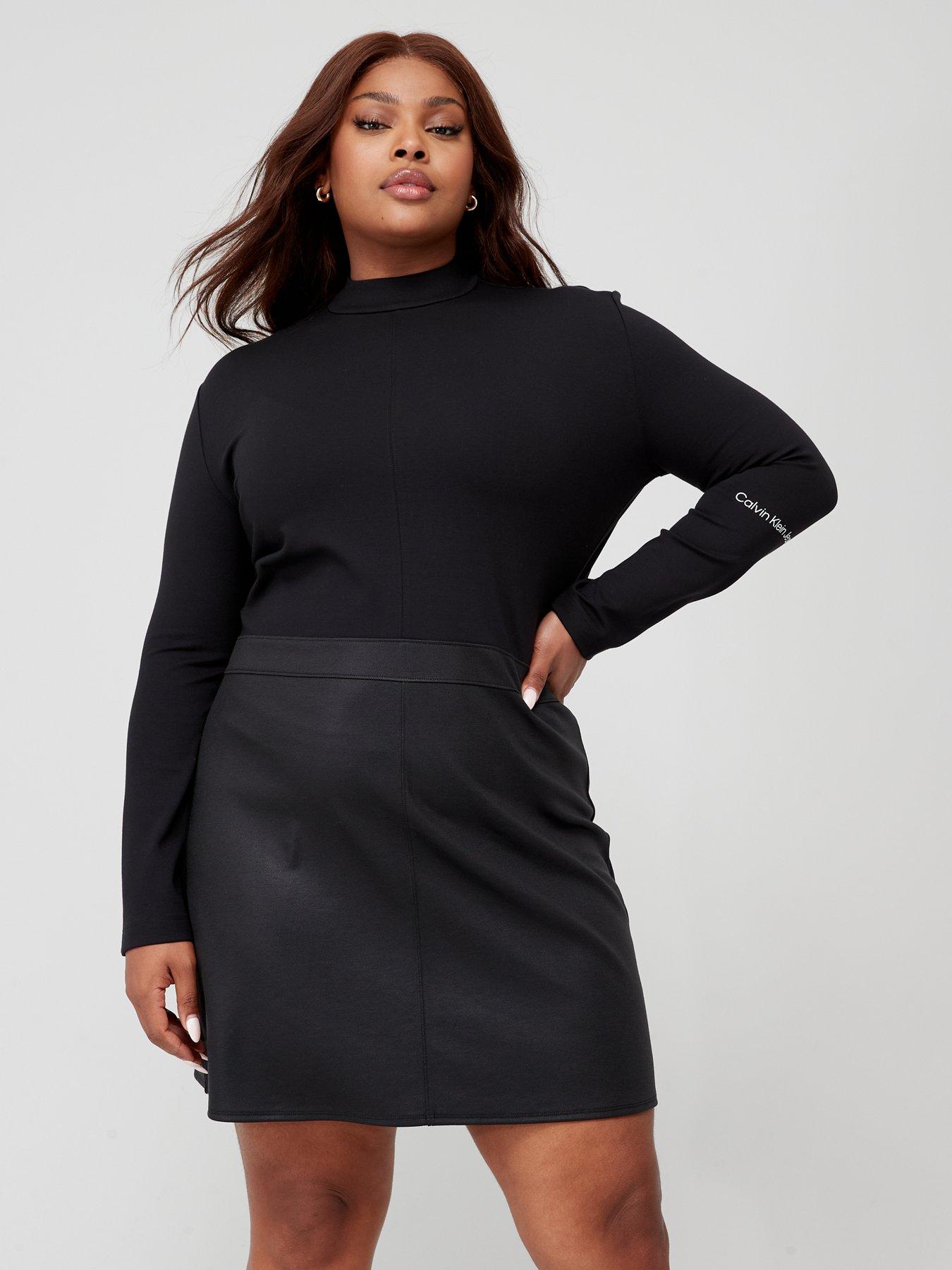 Calvin klein black dress plus size best sale