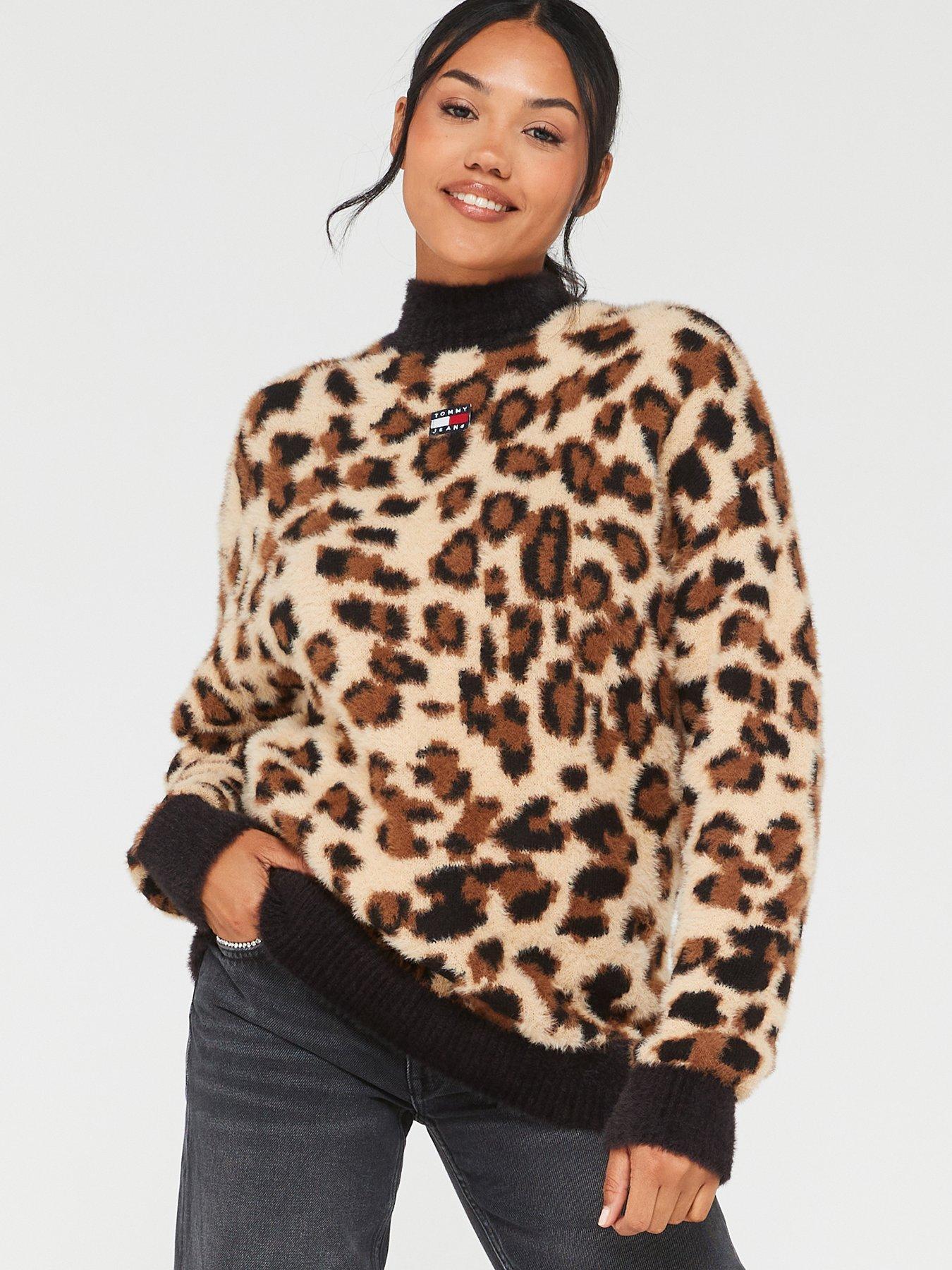 Leopard hot sale knitted jumper