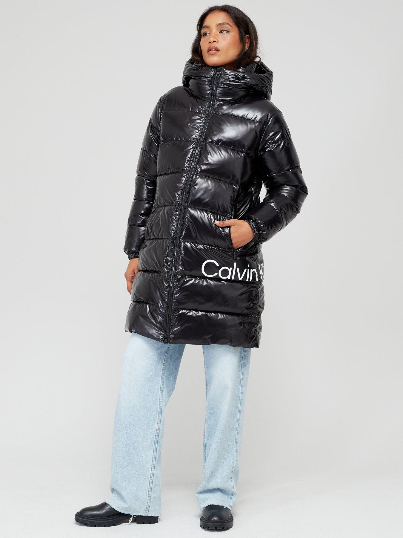 Long fitted cheap padded coat