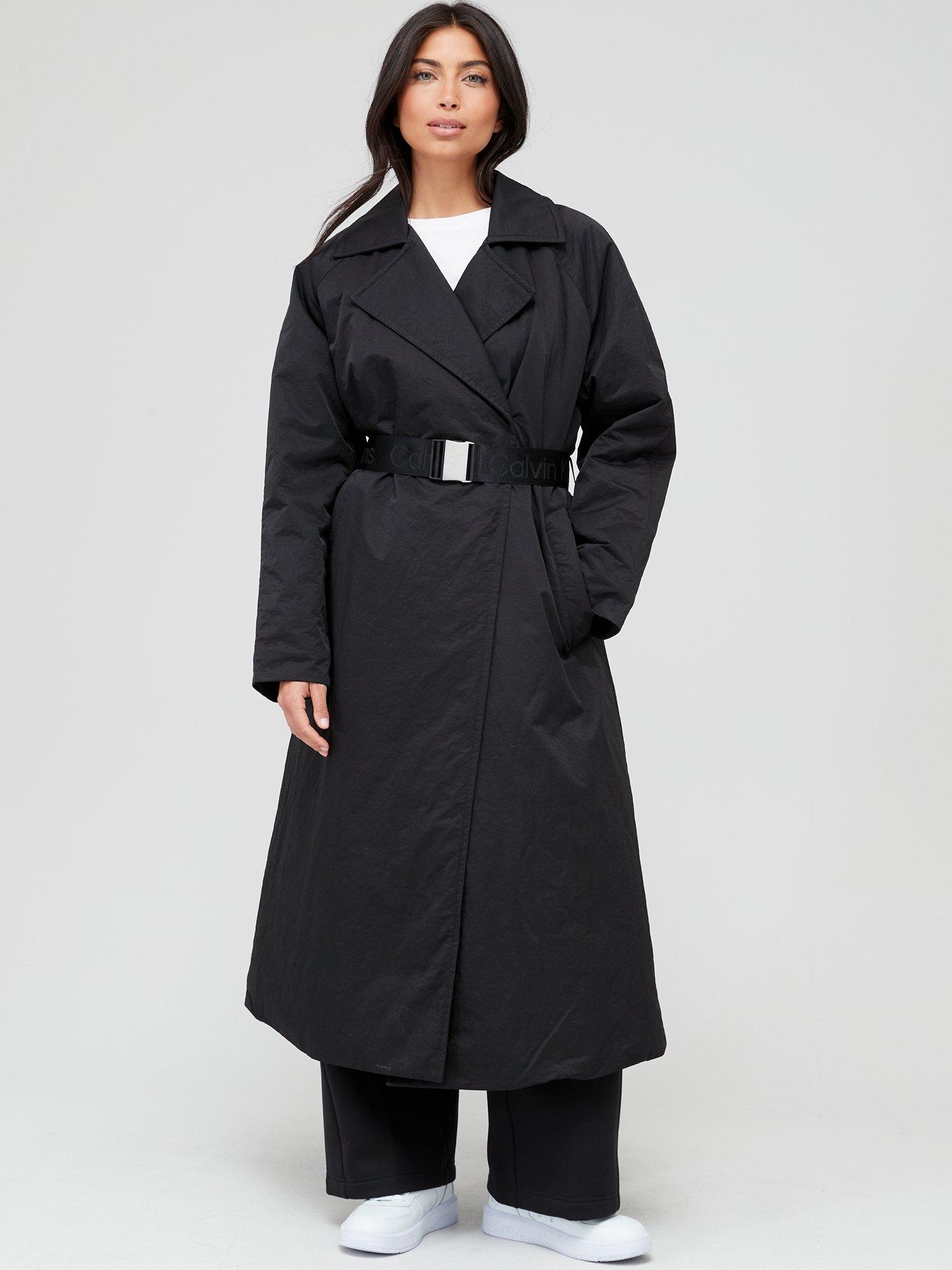 Calvin klein women's belted cheap trench coat