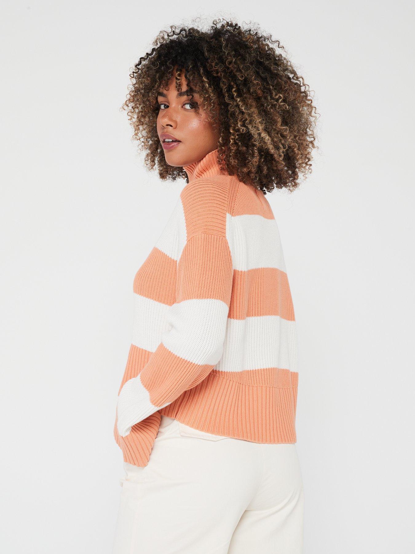 calvin-klein-jeans-logo-rib-stripe-jumper-orangestillFront