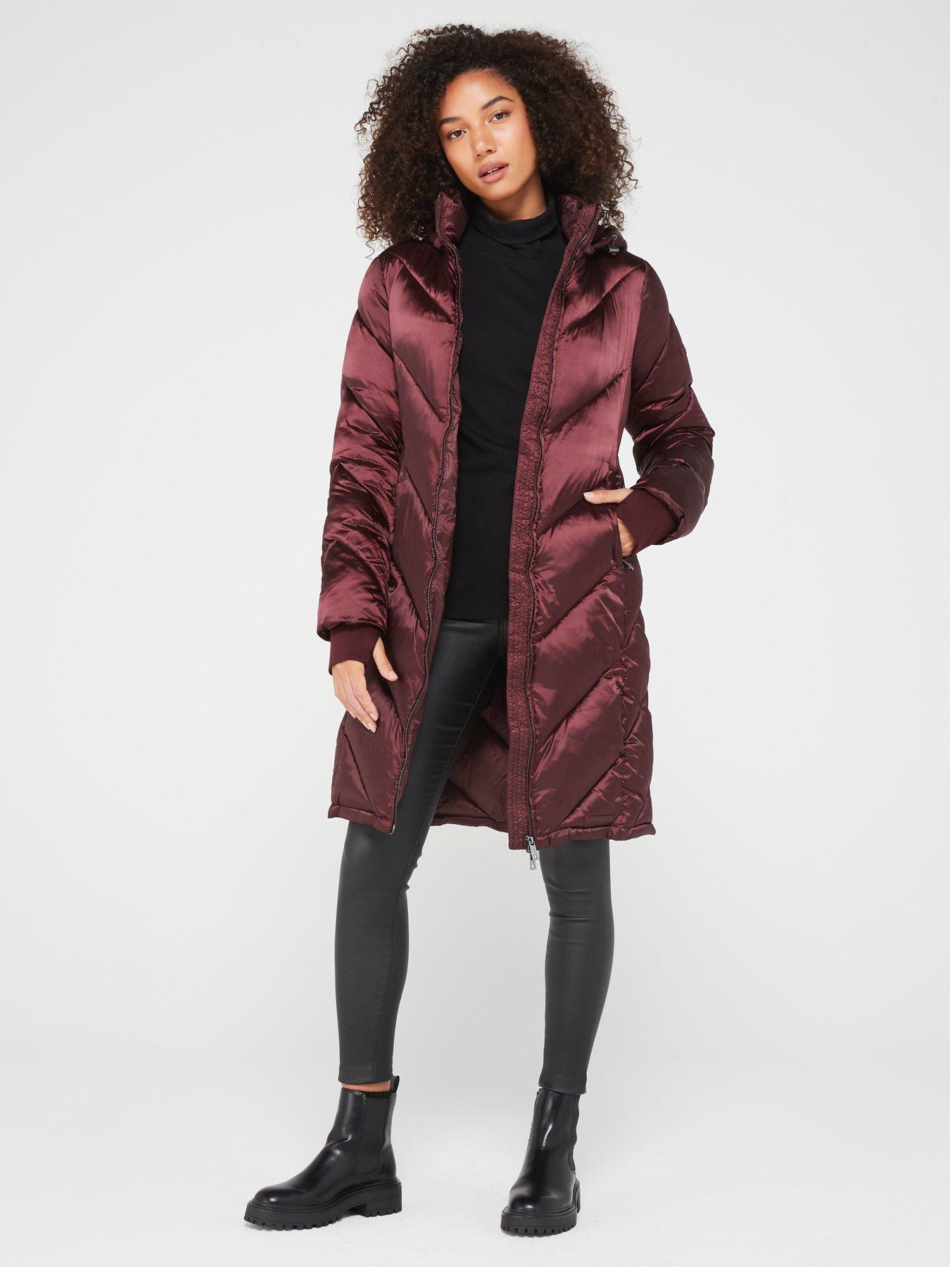 Calvin klein on sale burgundy coat