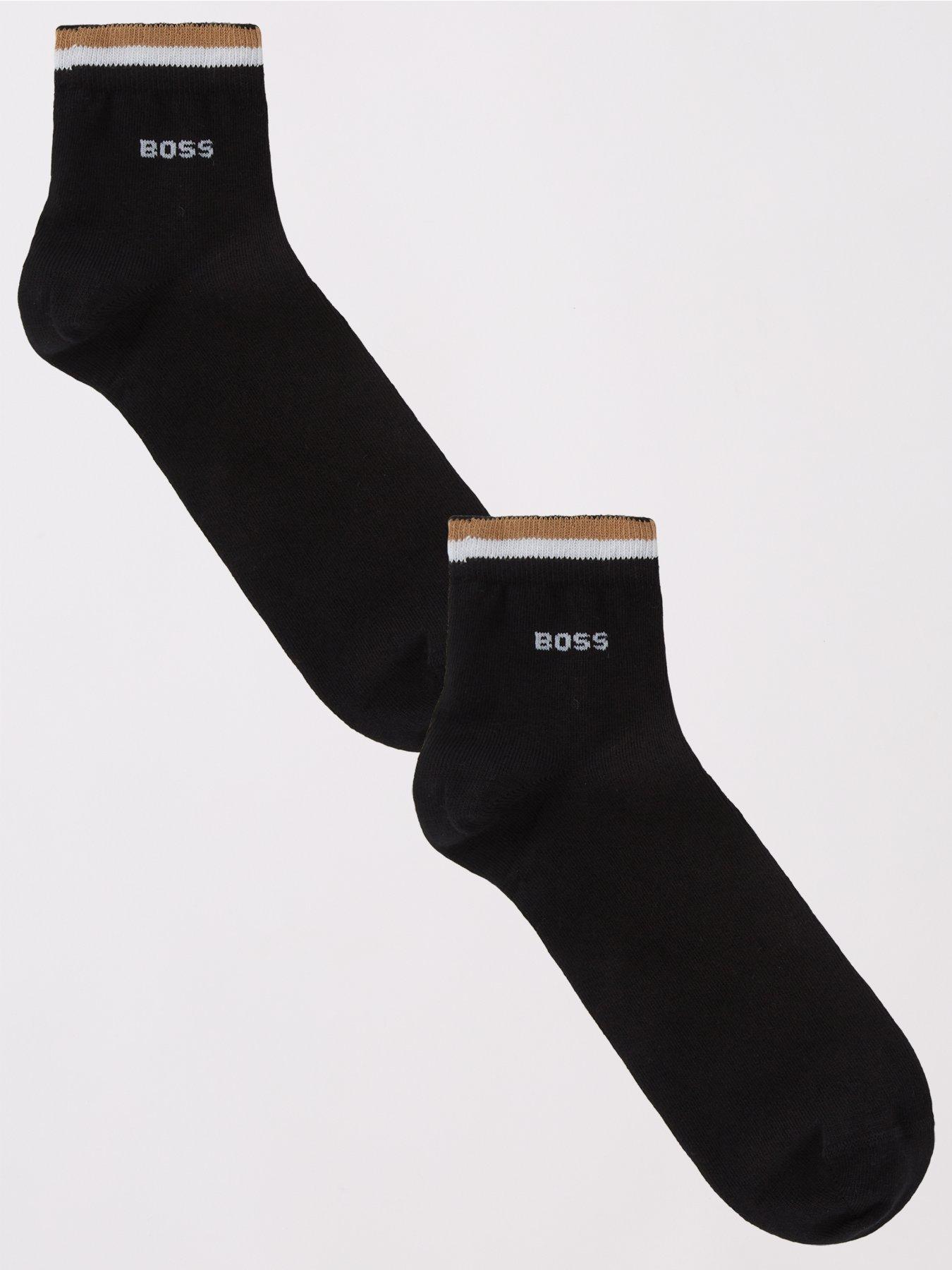 boss-2-pack-corporate-stripe-short-crew-socks-blackfront