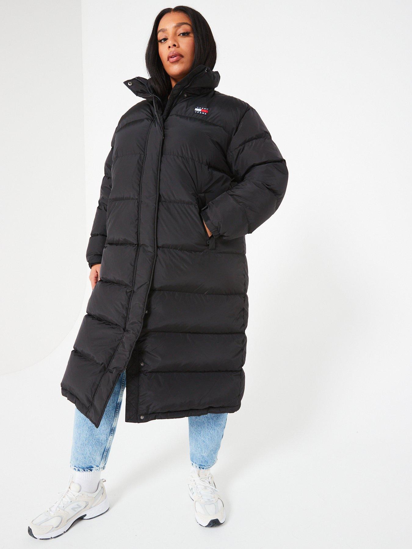 Tommy Jeans Curve Alaska Longline Quilted Puffer Jacket - Black