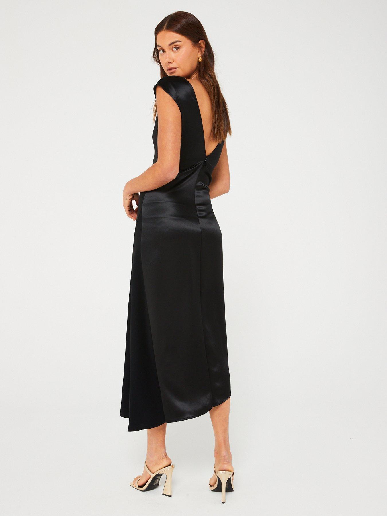 calvin-klein-naia-shine-midi-dress-blackstillFront