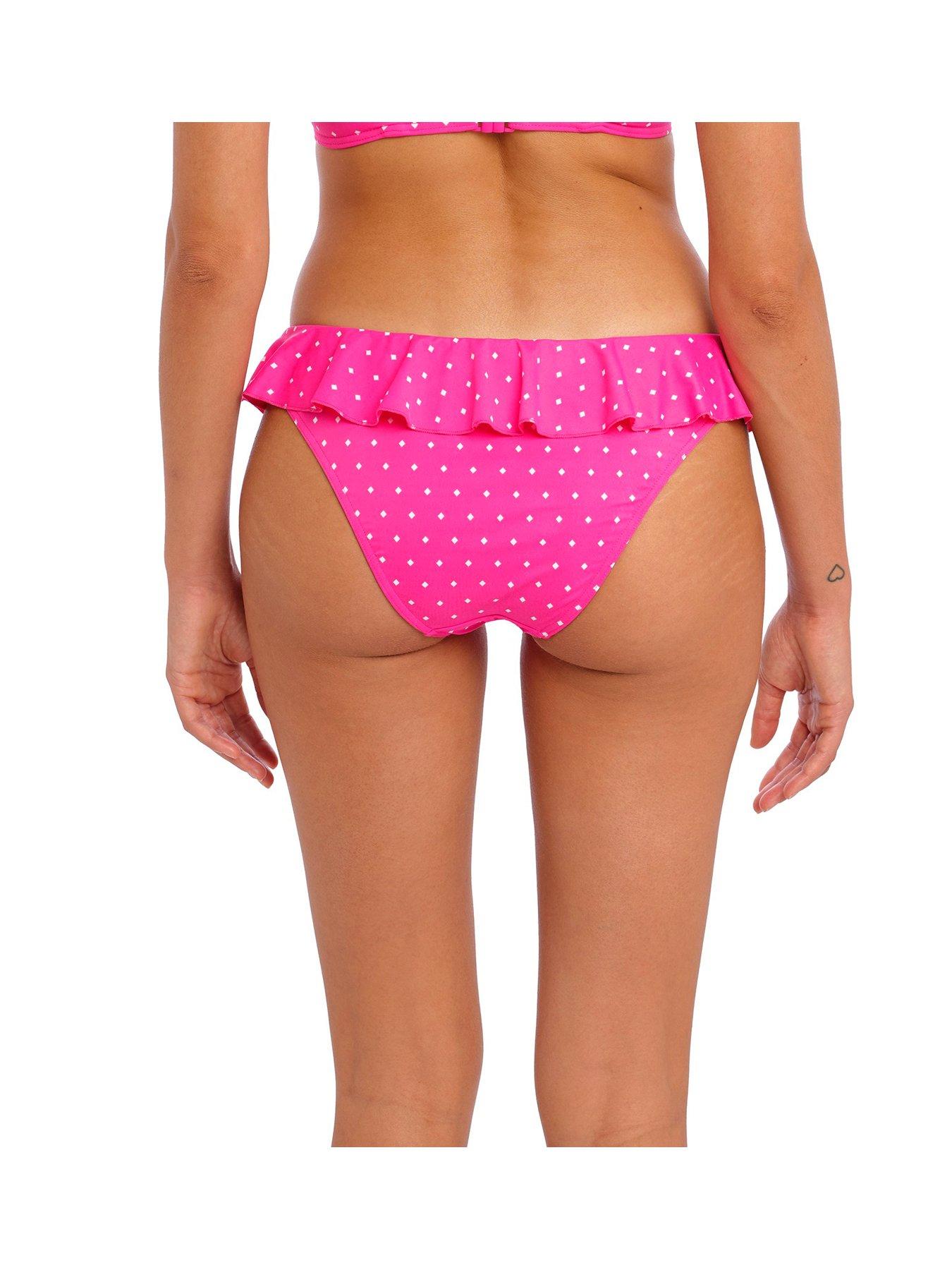 Ivory Rose Ivory Rose CURVE scrunch tie side bikini bottom in bright pink