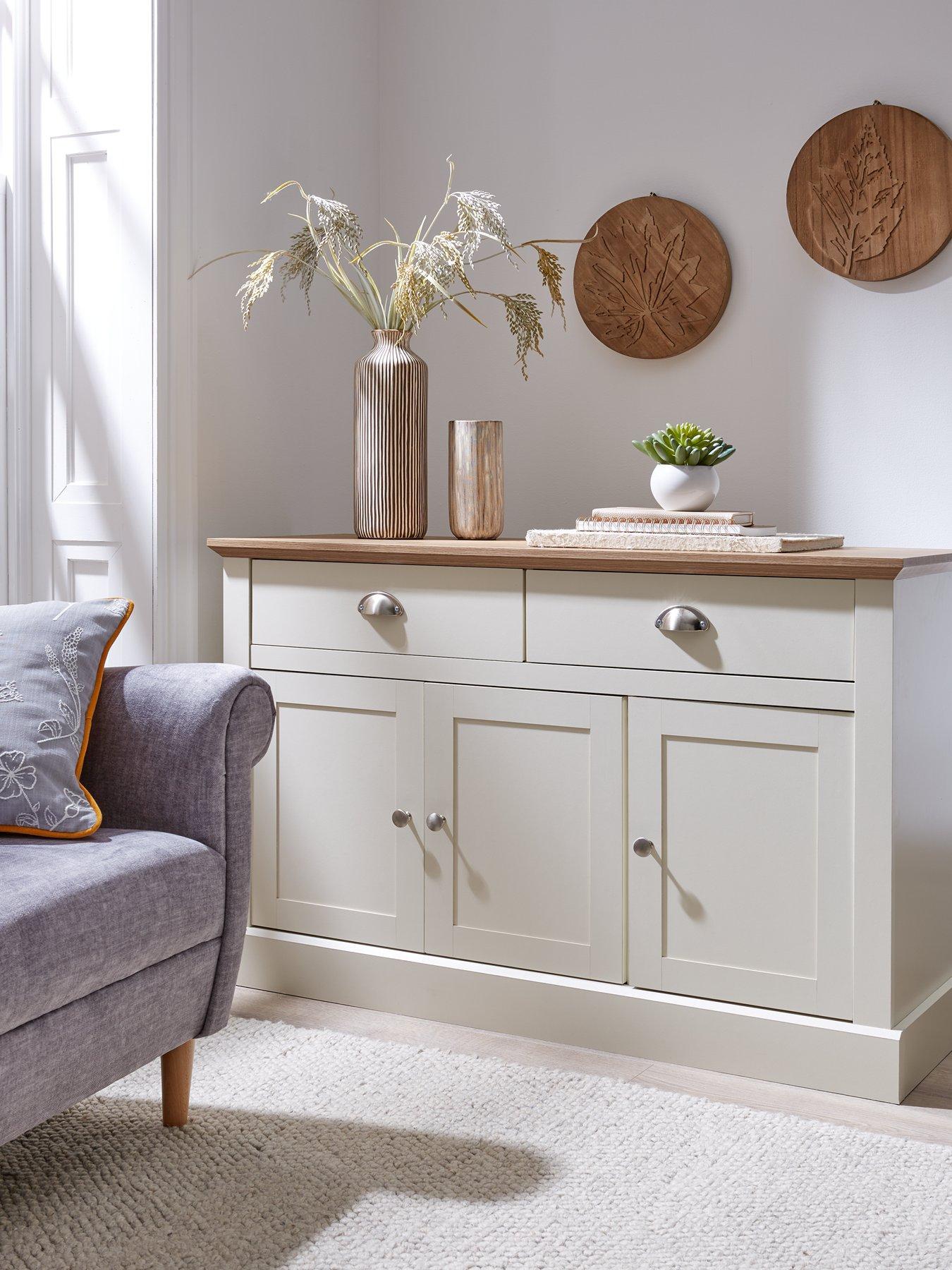 The Very Collection Crawford Large Sideboard - Ivory/Oak